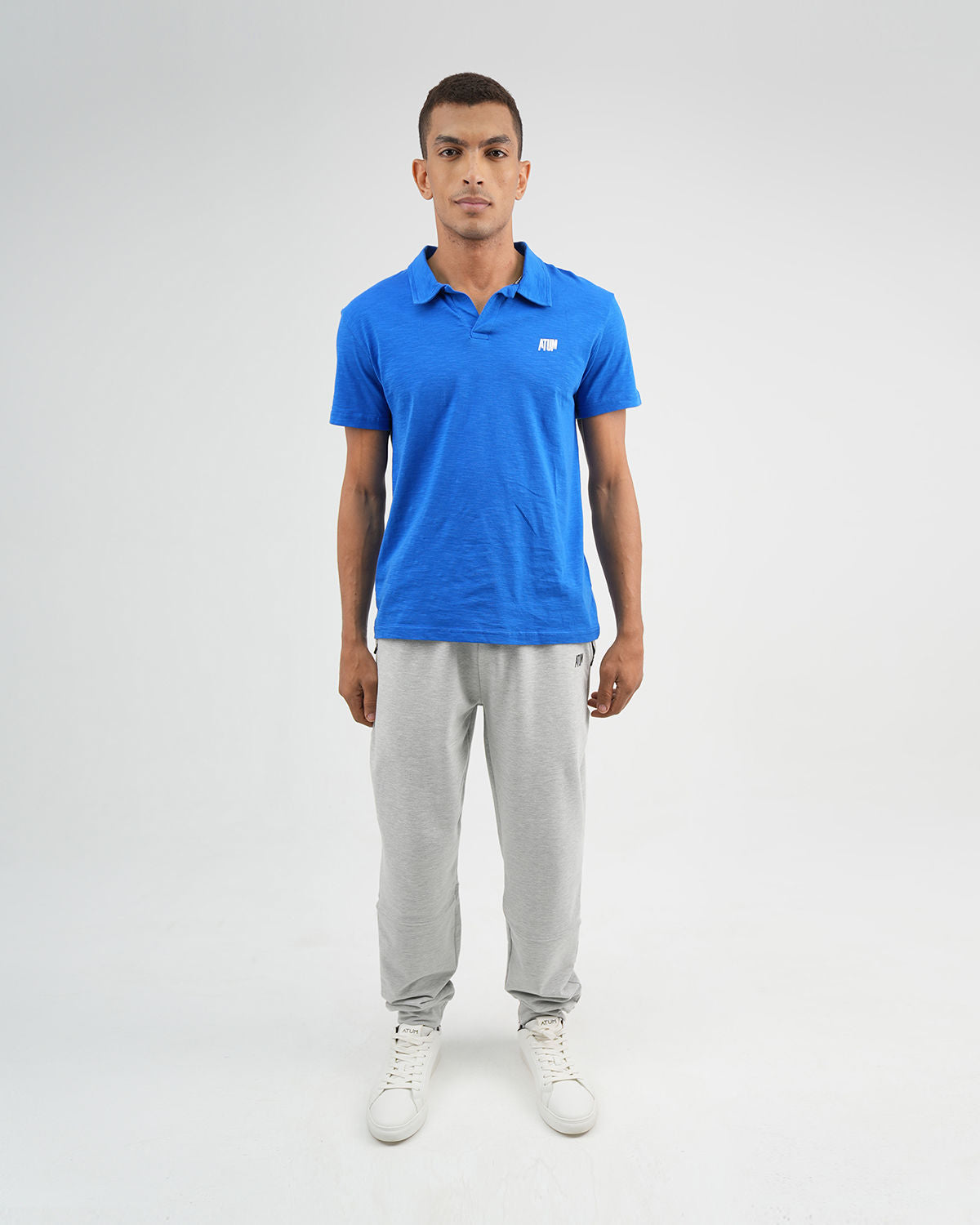 Comfort Slub Blue Polo Shirt-Atum -6945660