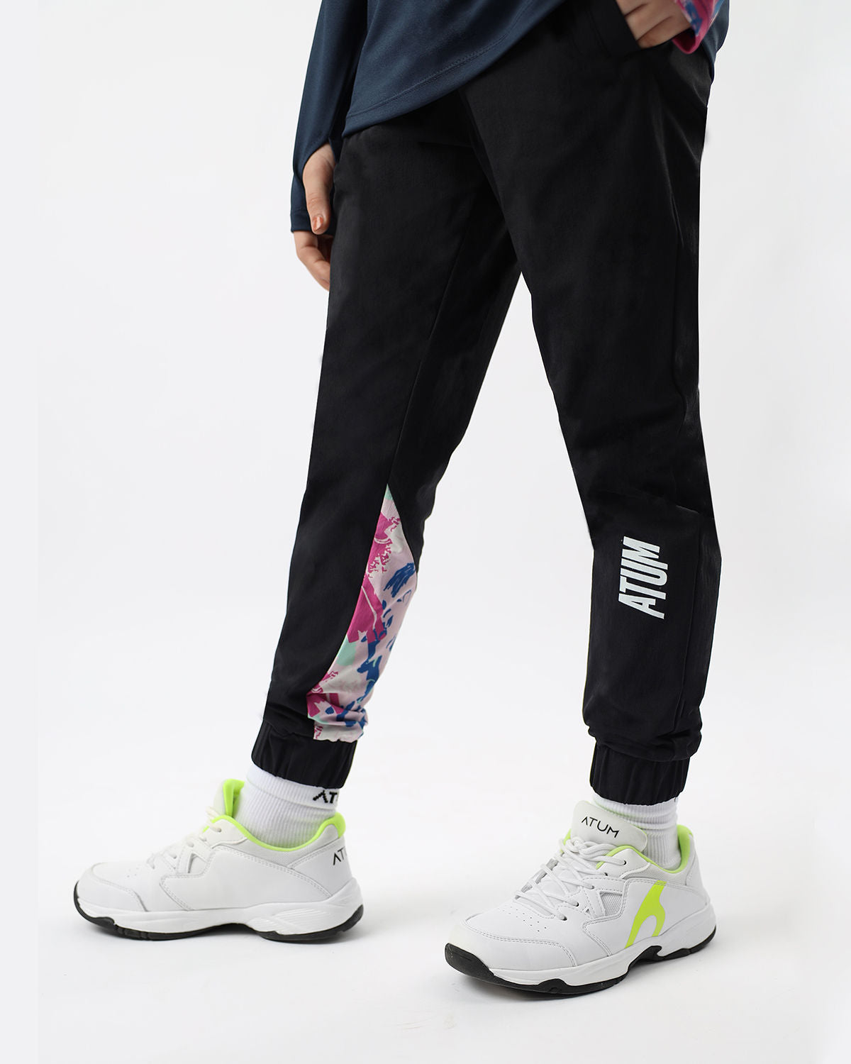 Girl's Trendy Midnight Blue Pants-Atum -98241378