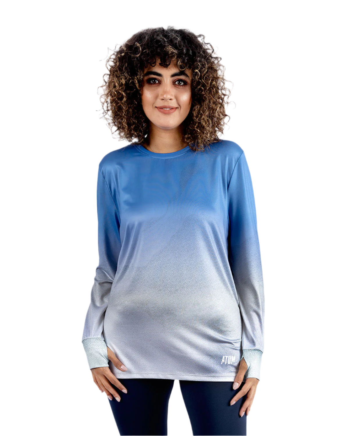 Women's Gradient Blue Top-Atum -51272565
