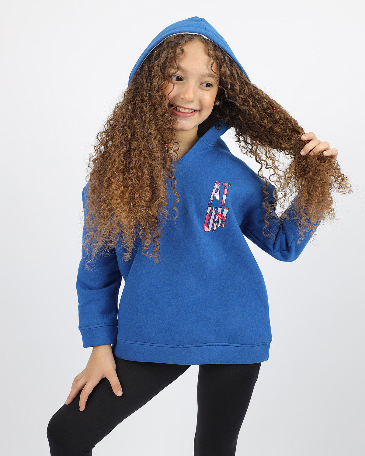 Oversized Girl's Blue Sweatshirt-Atum -55202211