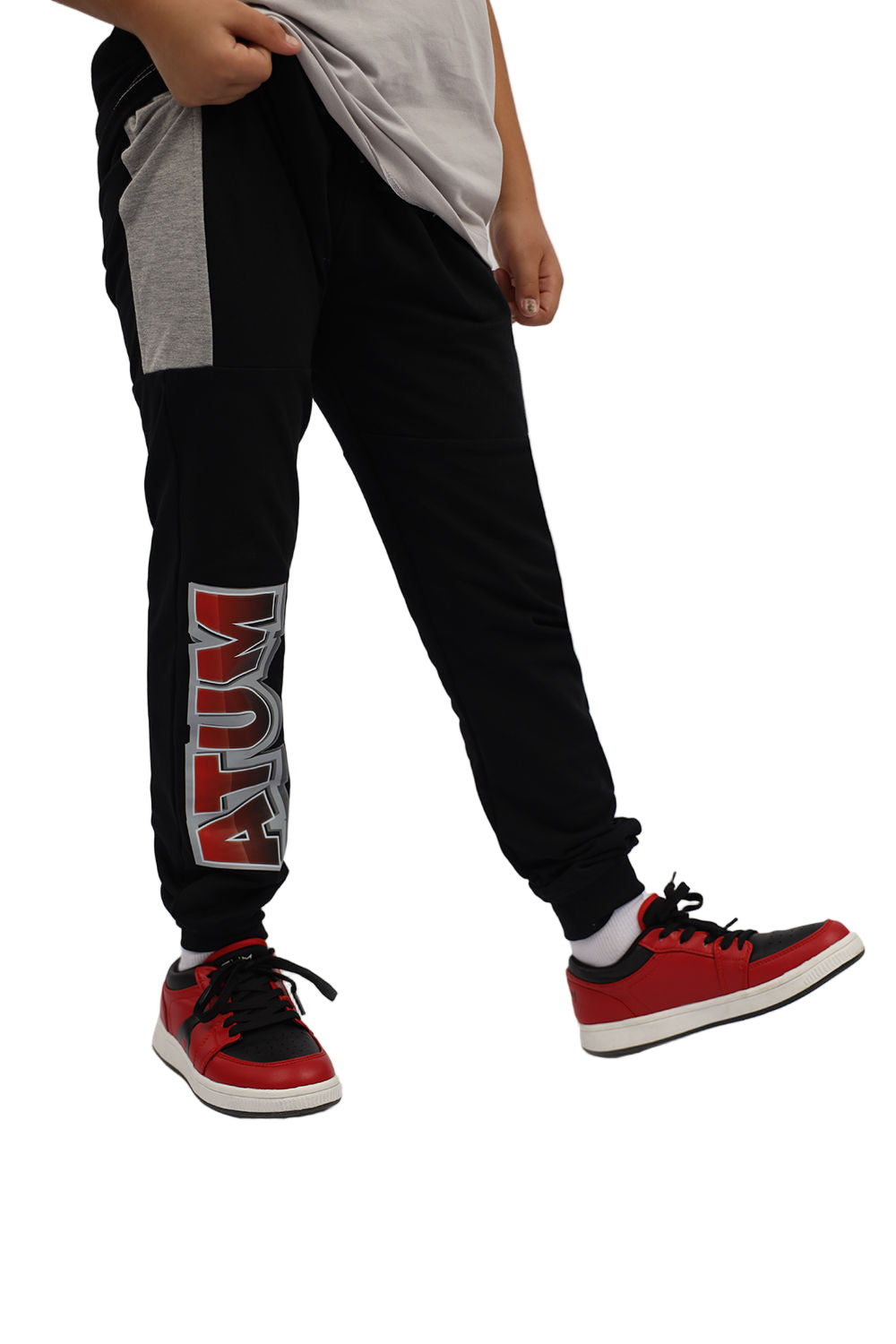 Boy's Basic Black Sweatpants-Atum -58499443