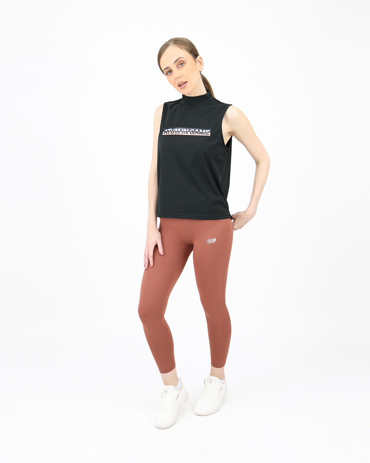 Sleeveless Training Black Tank Top-Atum -50419822