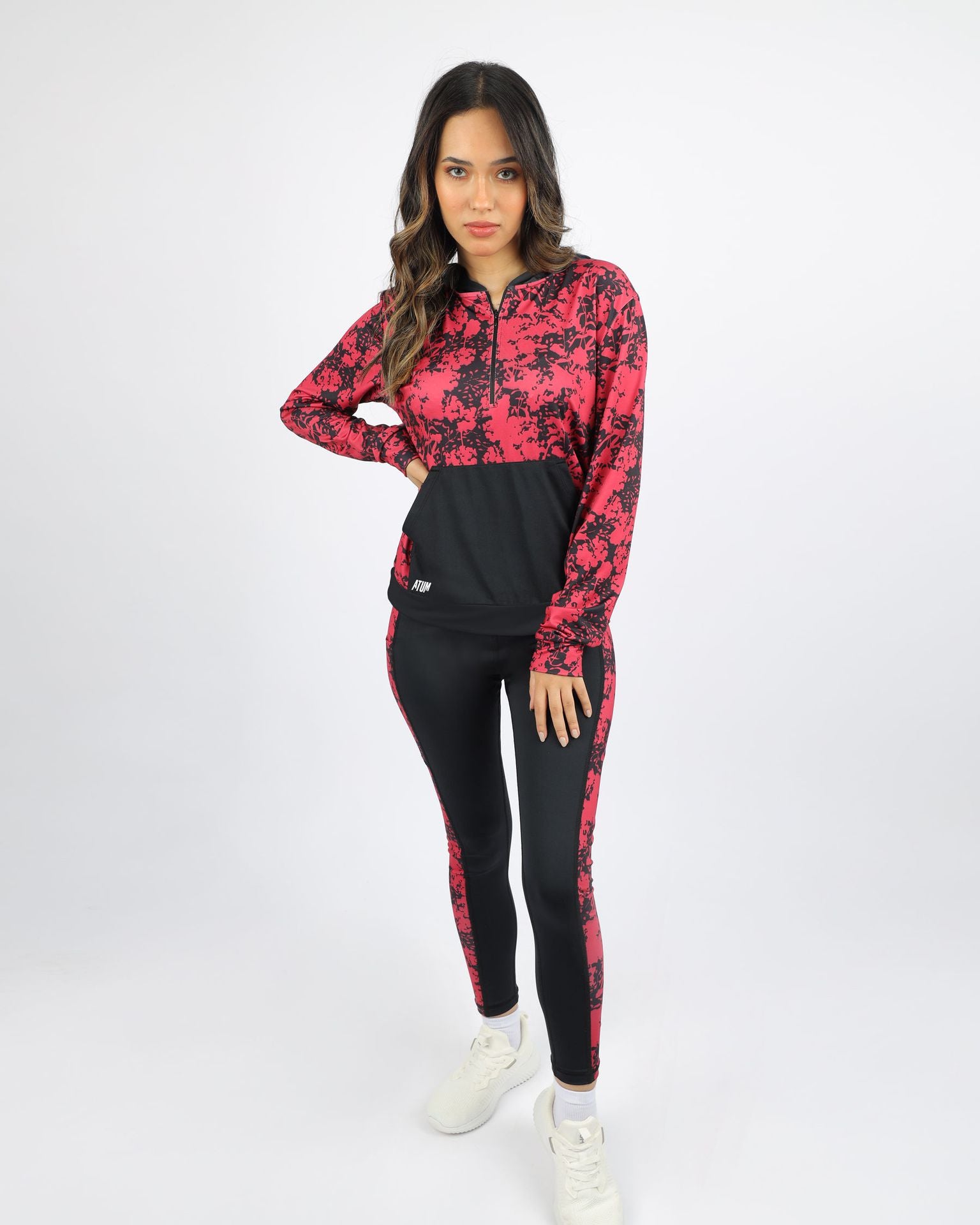 Long Sleeves Women's Black Hoodie-Atum -6969348