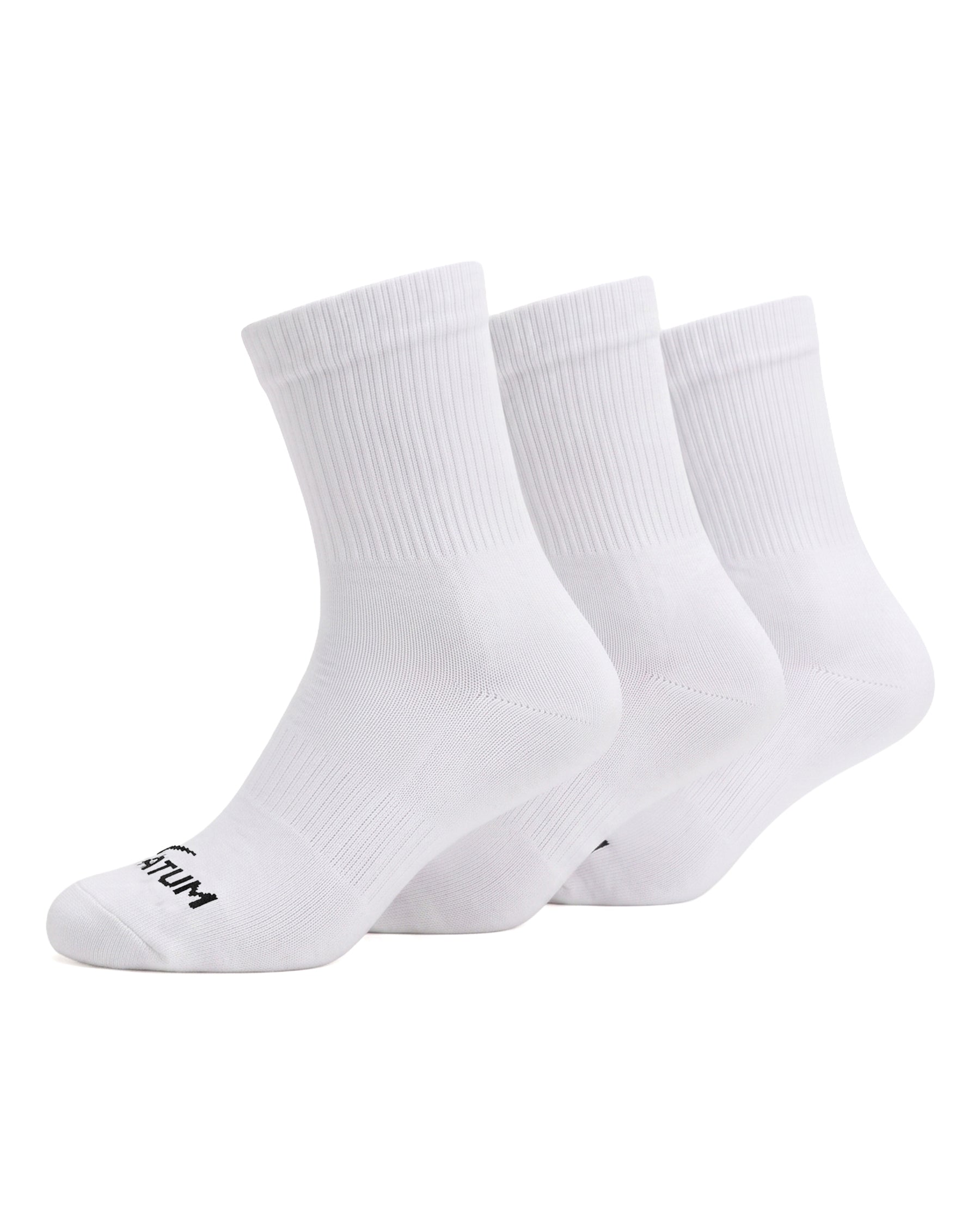 Kids Mid-Crew White Socks-Pack of 3-Atum -64363915