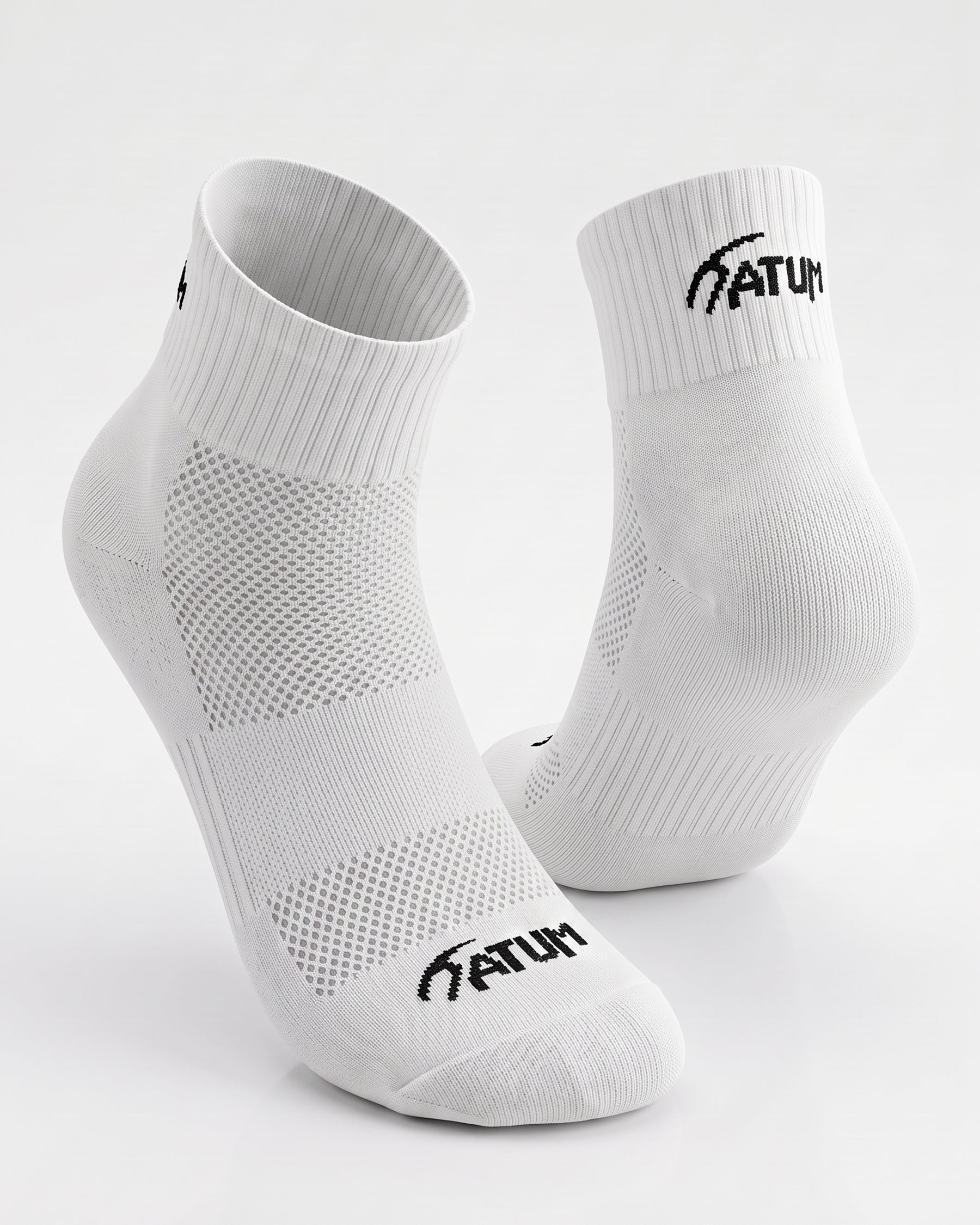 Unisex White Half Socks With Net-Atum -58907327