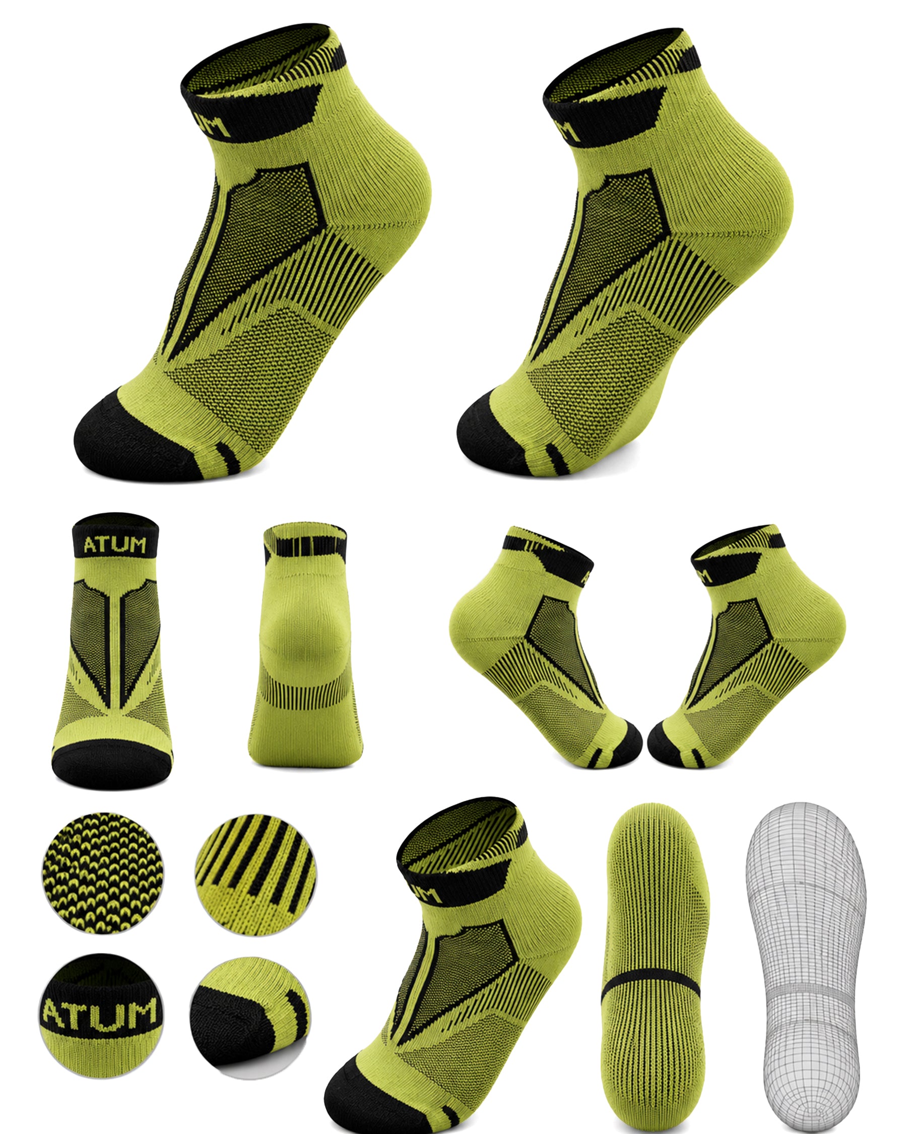Kids Low-Cut Green Training Socks-Atum -65125822