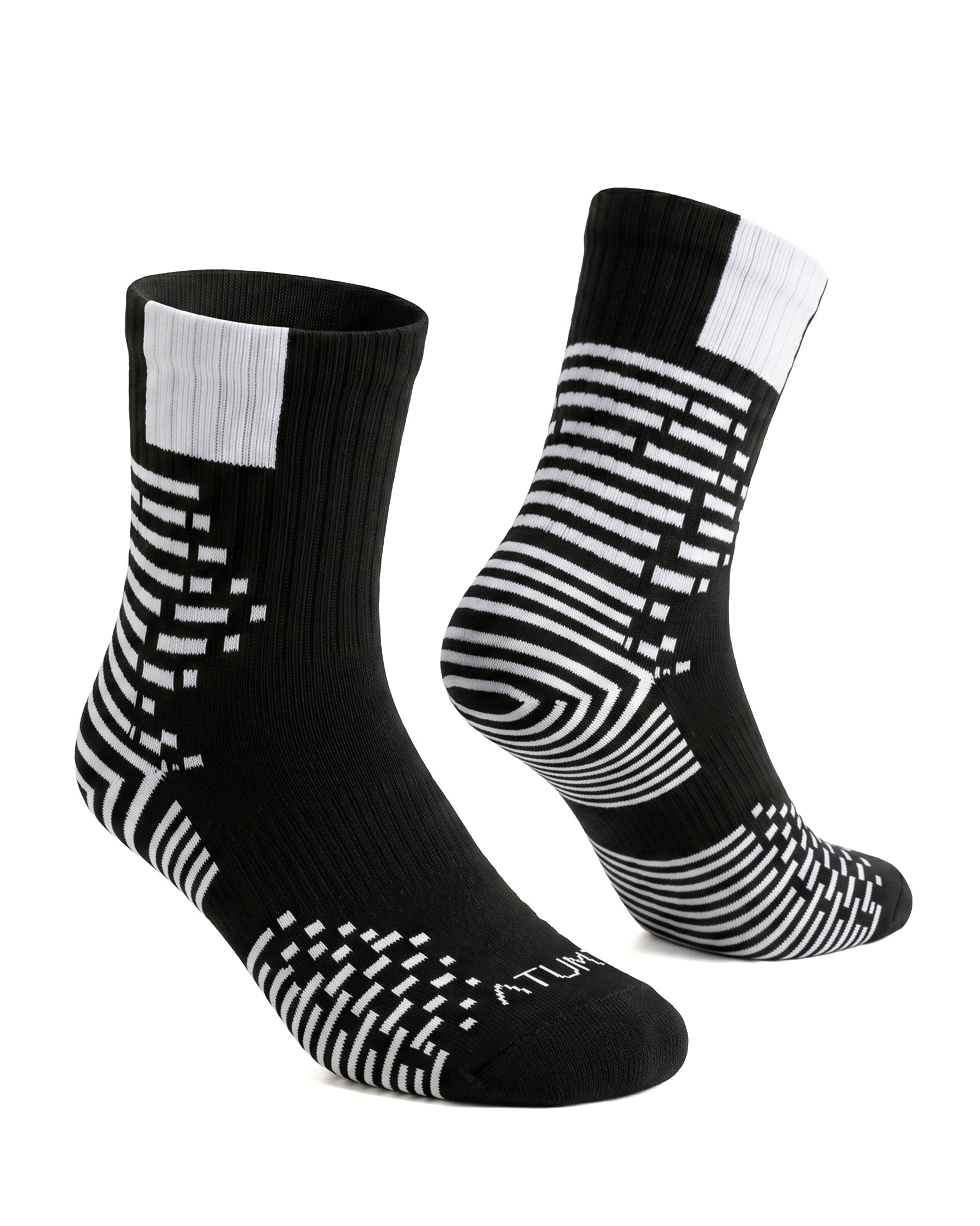Kids Mid-Crew Black-Tex Training Socks-Atum -94608964