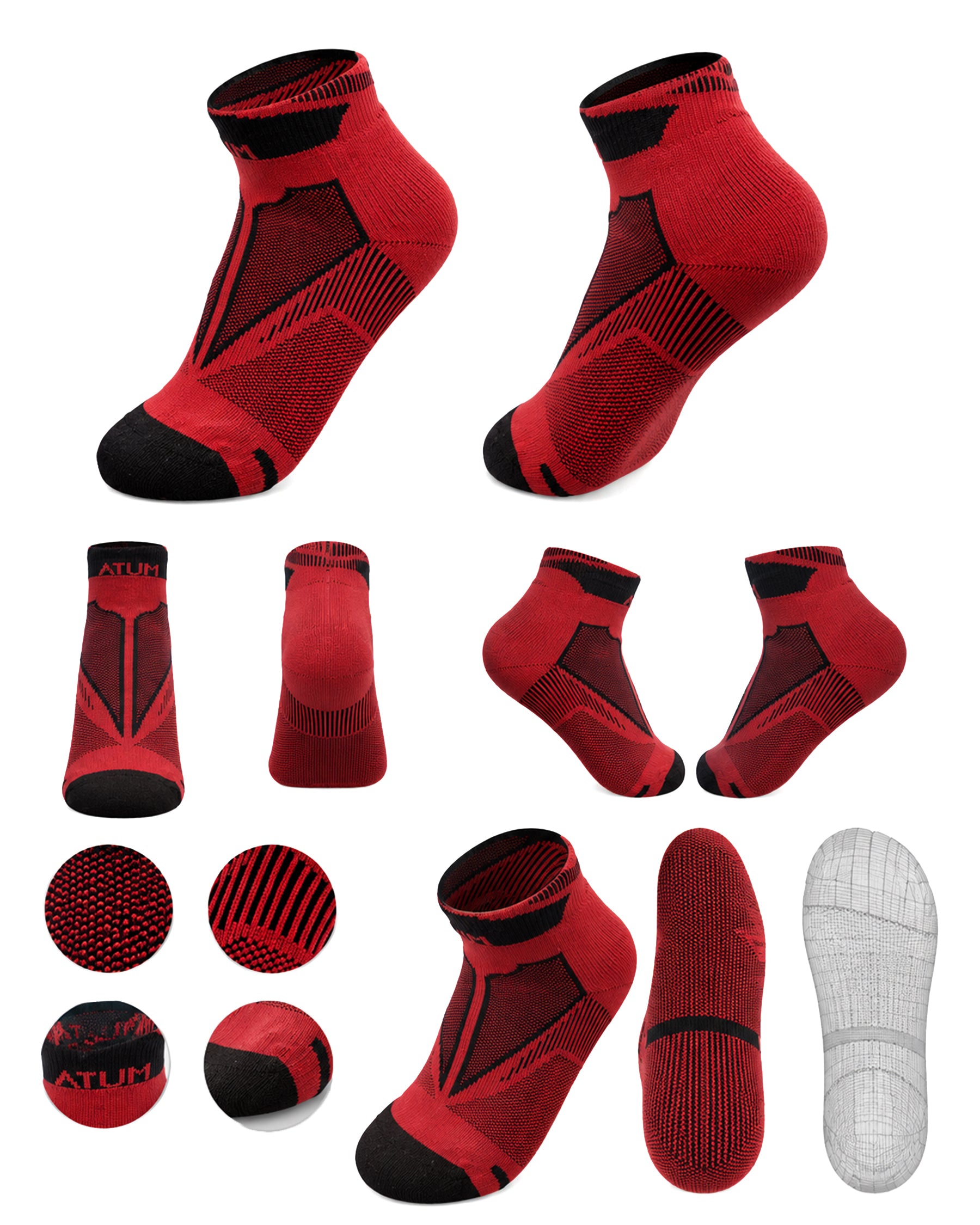 Kids Low-Cut Red Training Socks-Atum -11970437