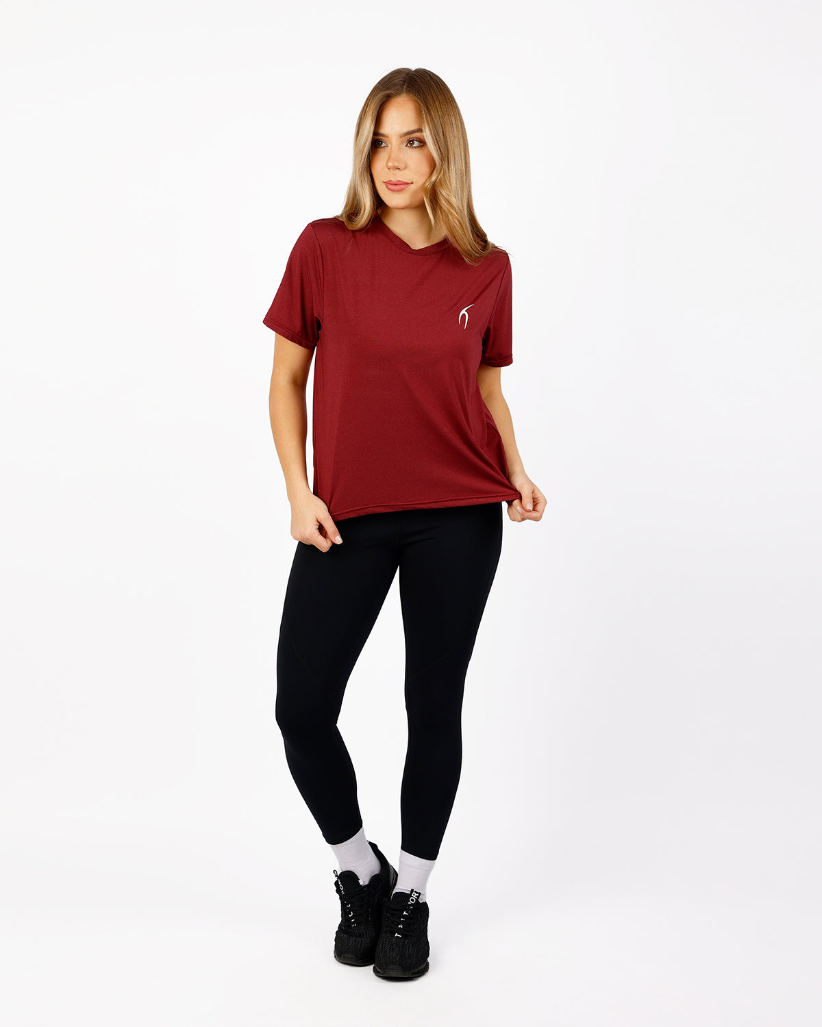 Hyper Short-Sleeves Burgundy Training Top