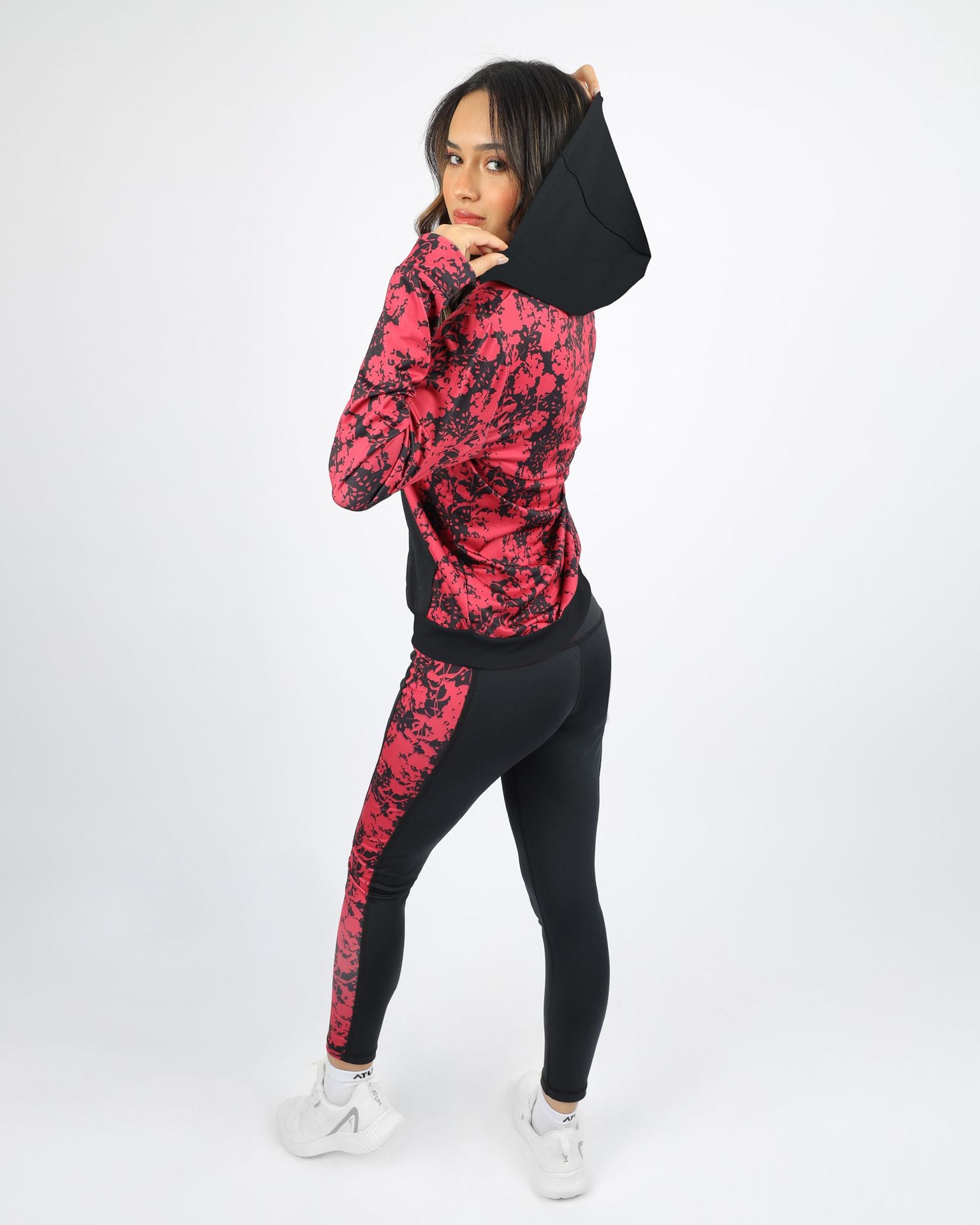 Long Sleeves Women's Black Hoodie-Atum -19059277