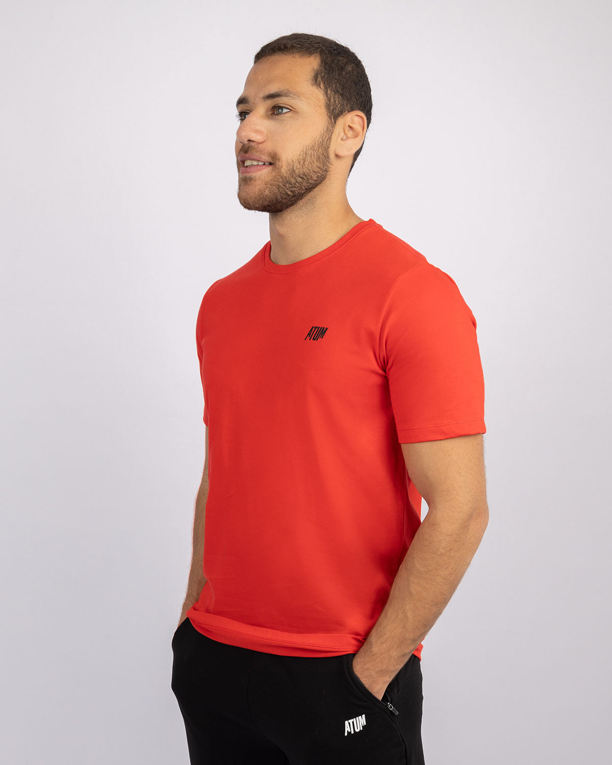 Basic Cotton Red T-Shirt-Atum -33011000