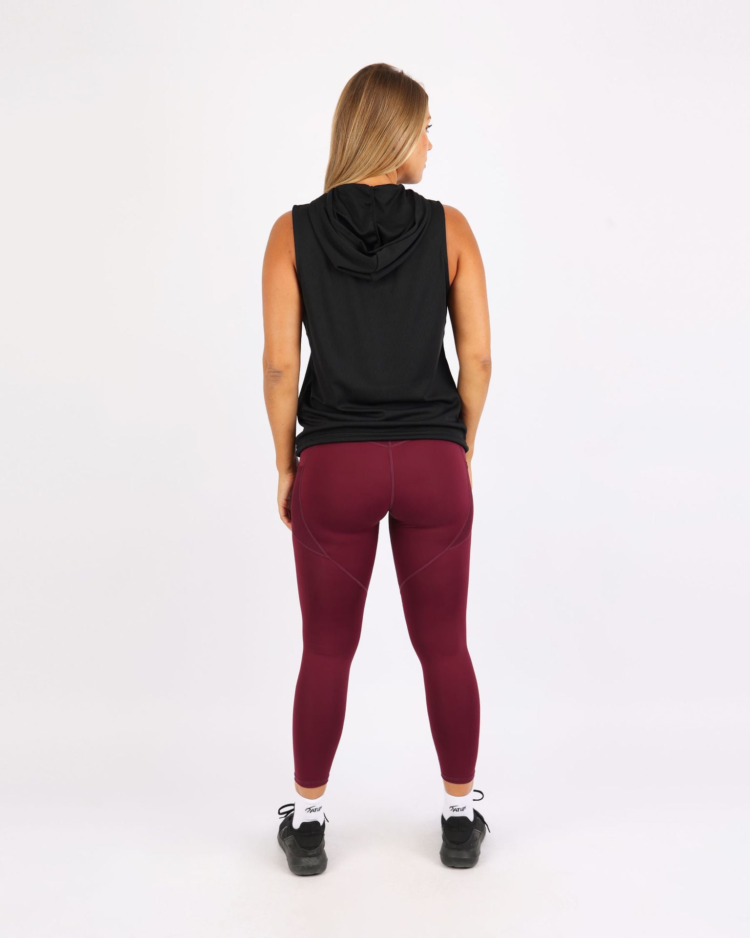 Sleeveless Breathable Black Women's Hoodie-Atum -9956104