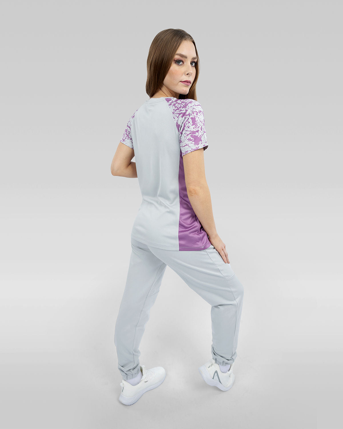 Women's Short Sleeves Gray T-Shirt-Atum -96209245