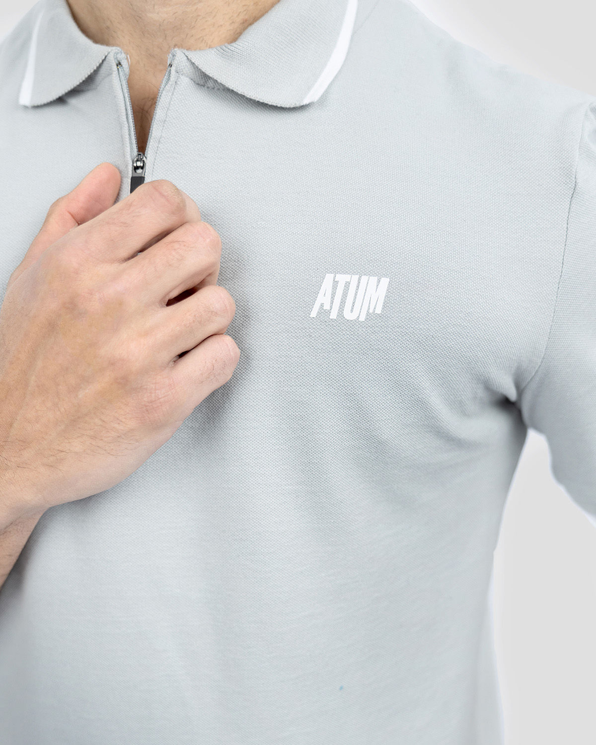 Men's Gray Polo Shirt-Atum -4956403
