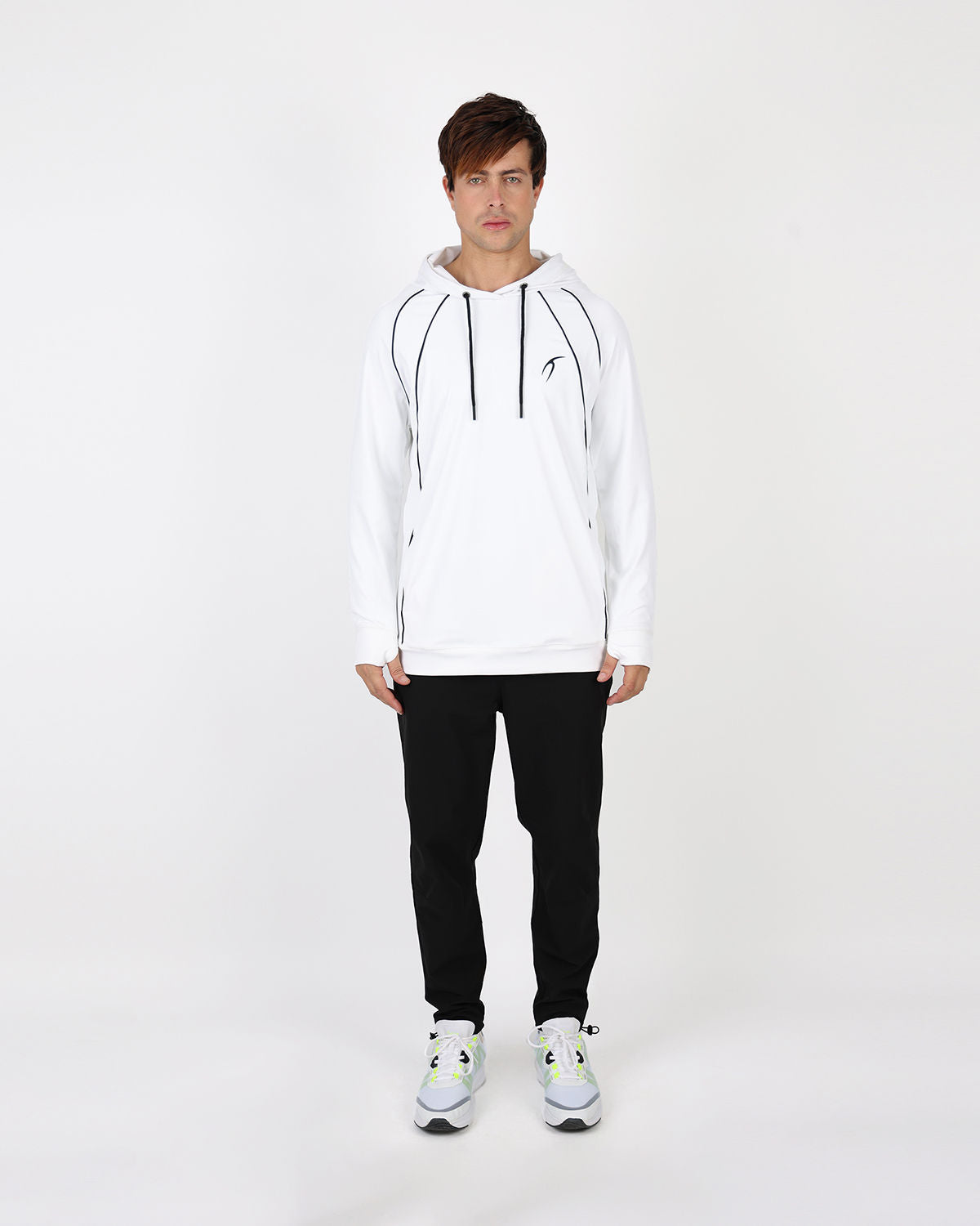Long-Sleeve Training White Hoodie-Atum -31413426