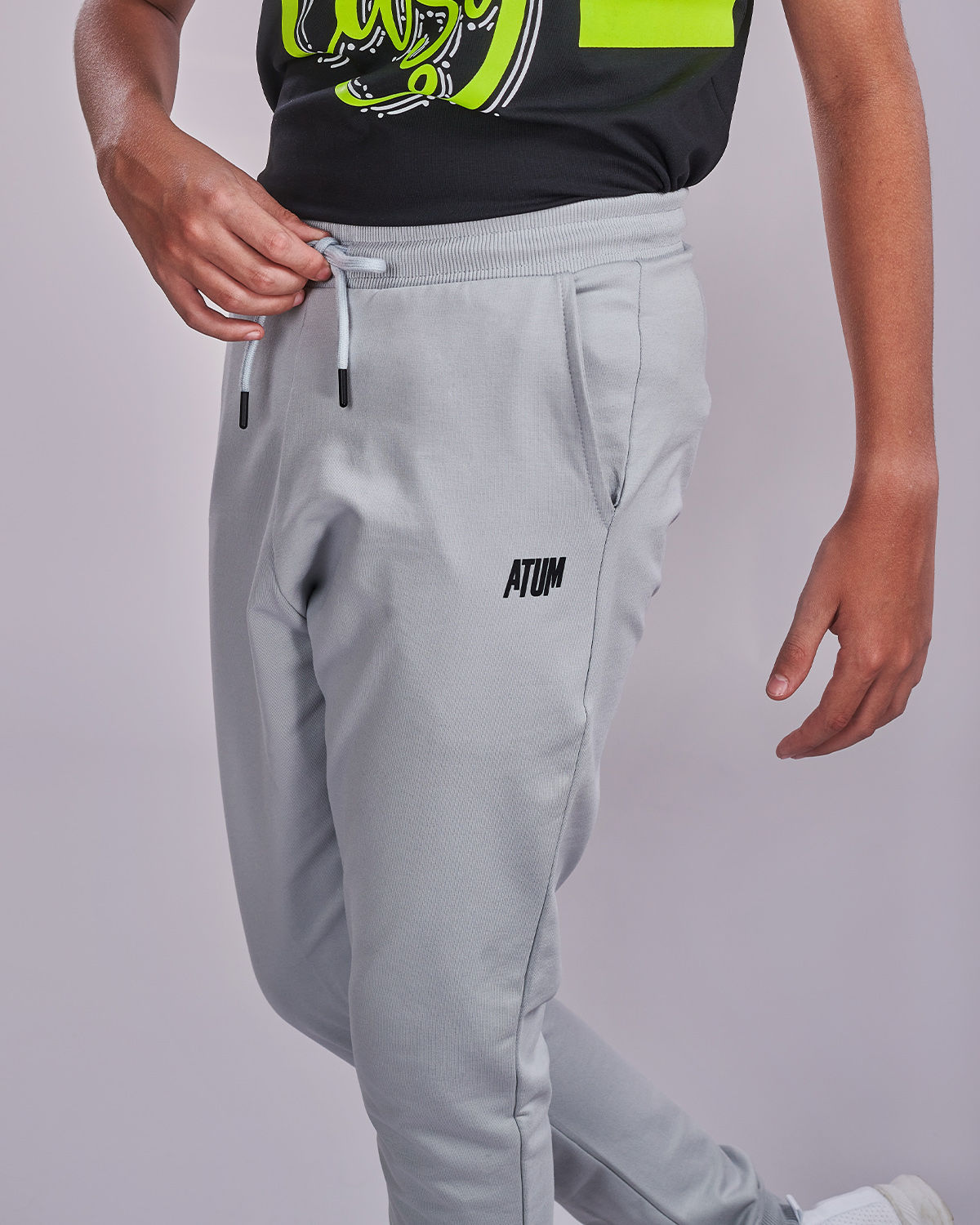 Boy's Sportive Gray Sweatpants-Atum -99321389