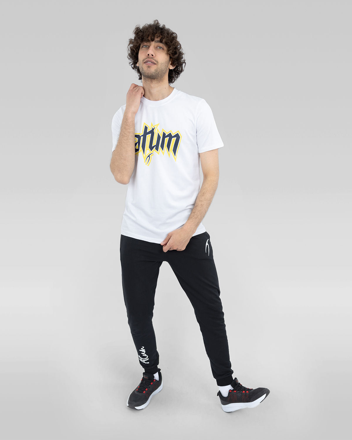 Men's Graphic Logo White T-Shirt-Atum -84121375
