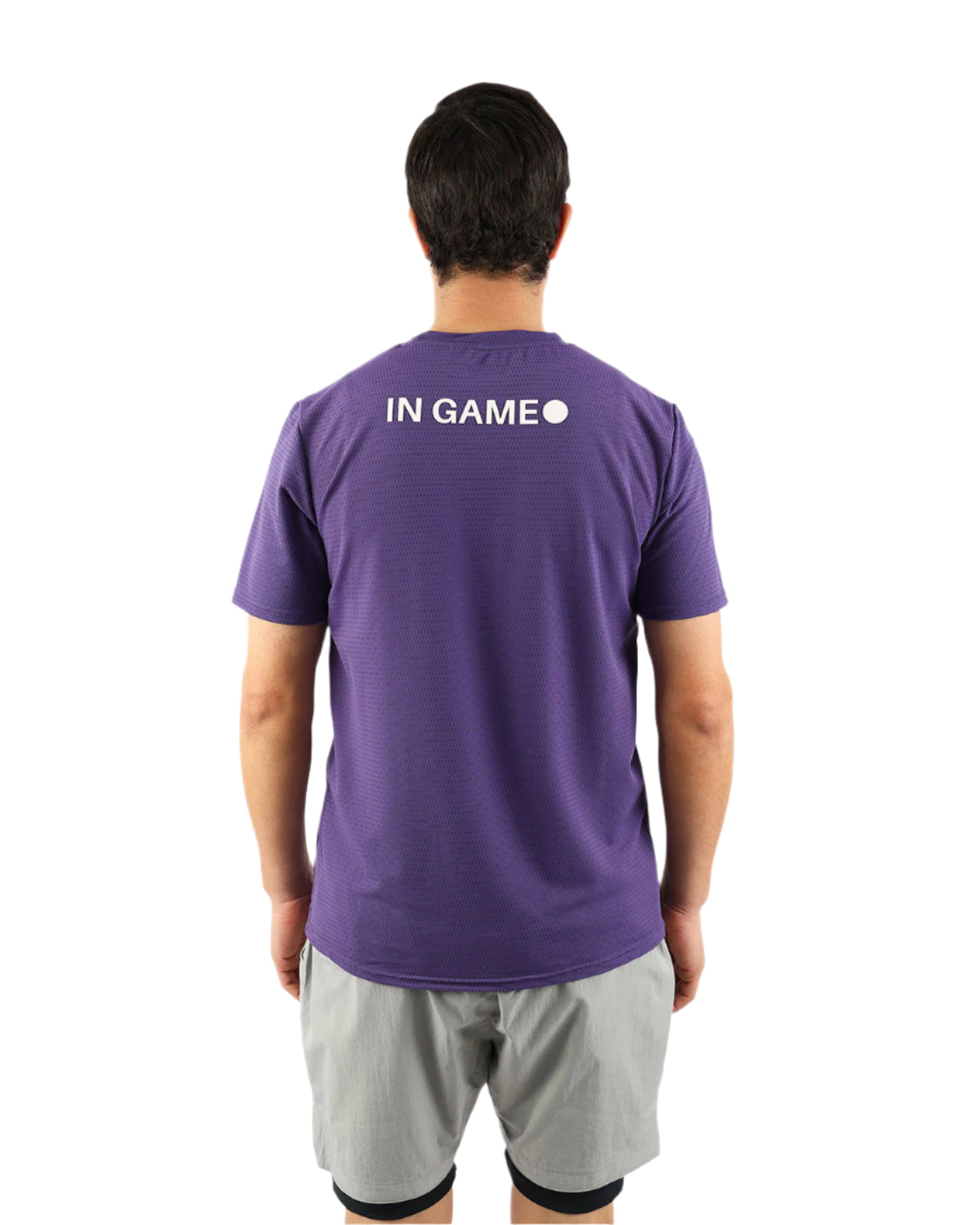 Crew Neck Short Sleeve Purple Athletic Top-Atum -67178934