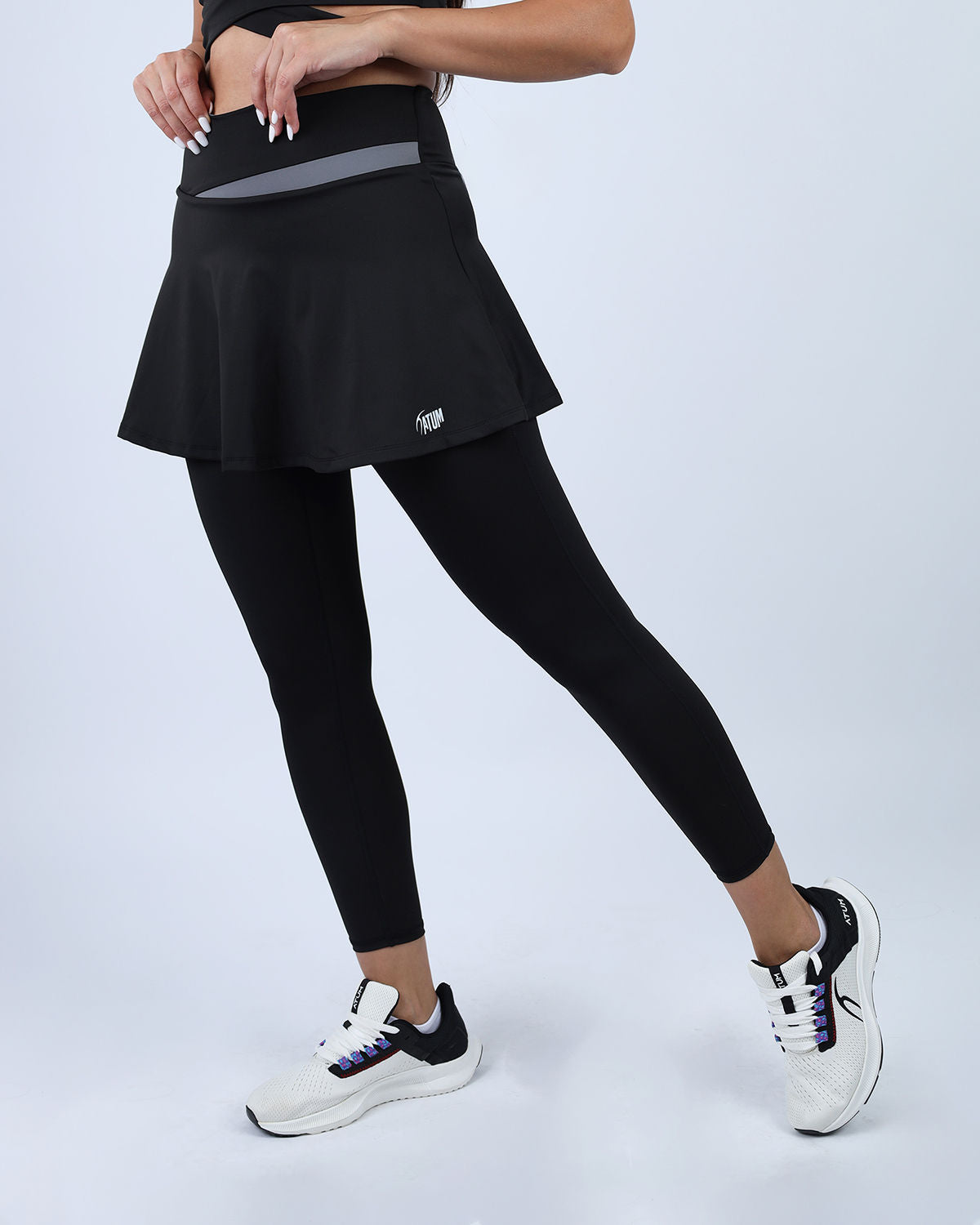 Flexi Flair Skirted Black Leggings-Atum -86738230