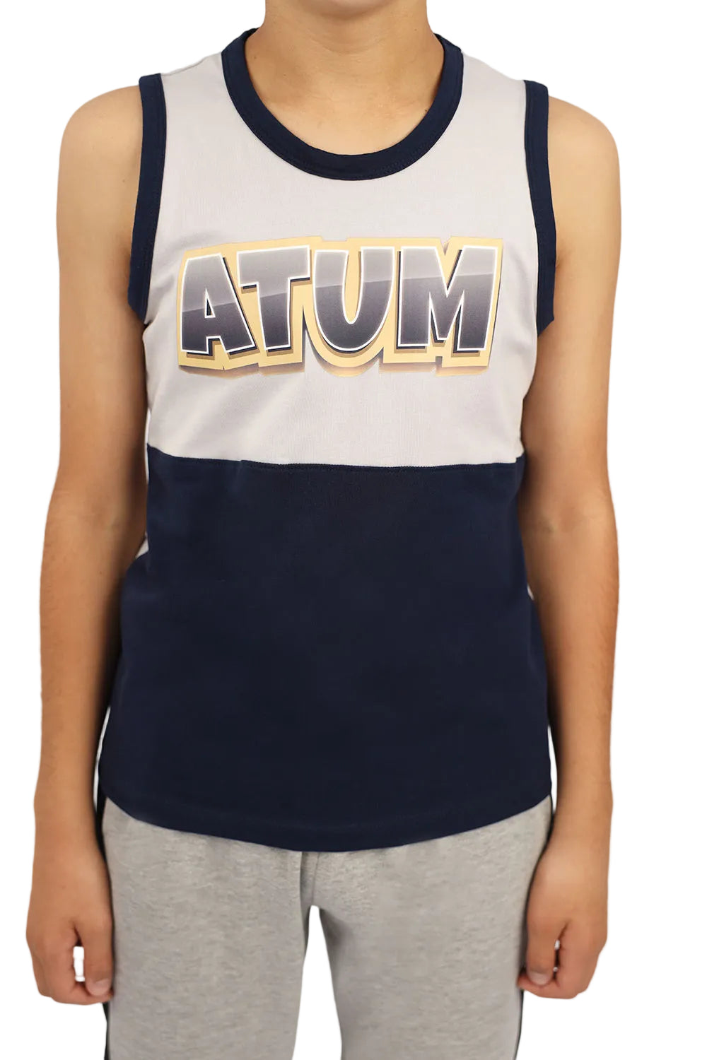 Graphic Logo Boy's Navy Tank Top