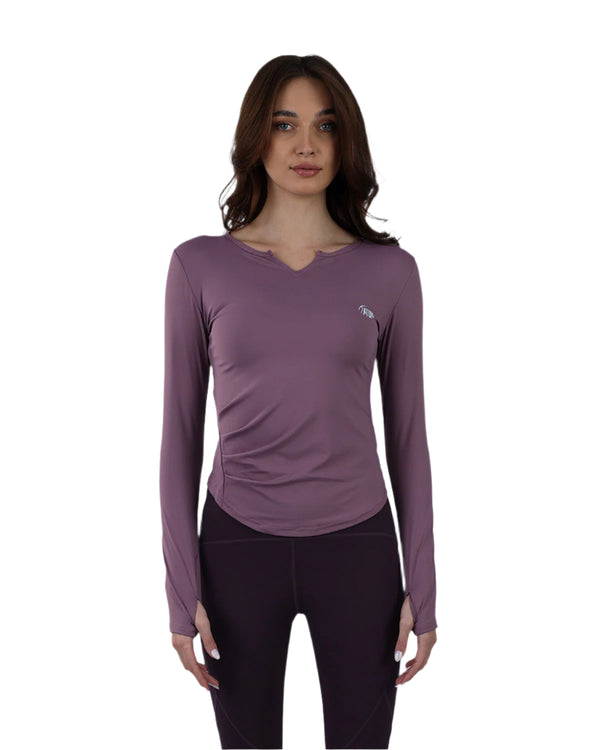 Elegance Women's Purple Long-Sleeve Top-Atum -22858786