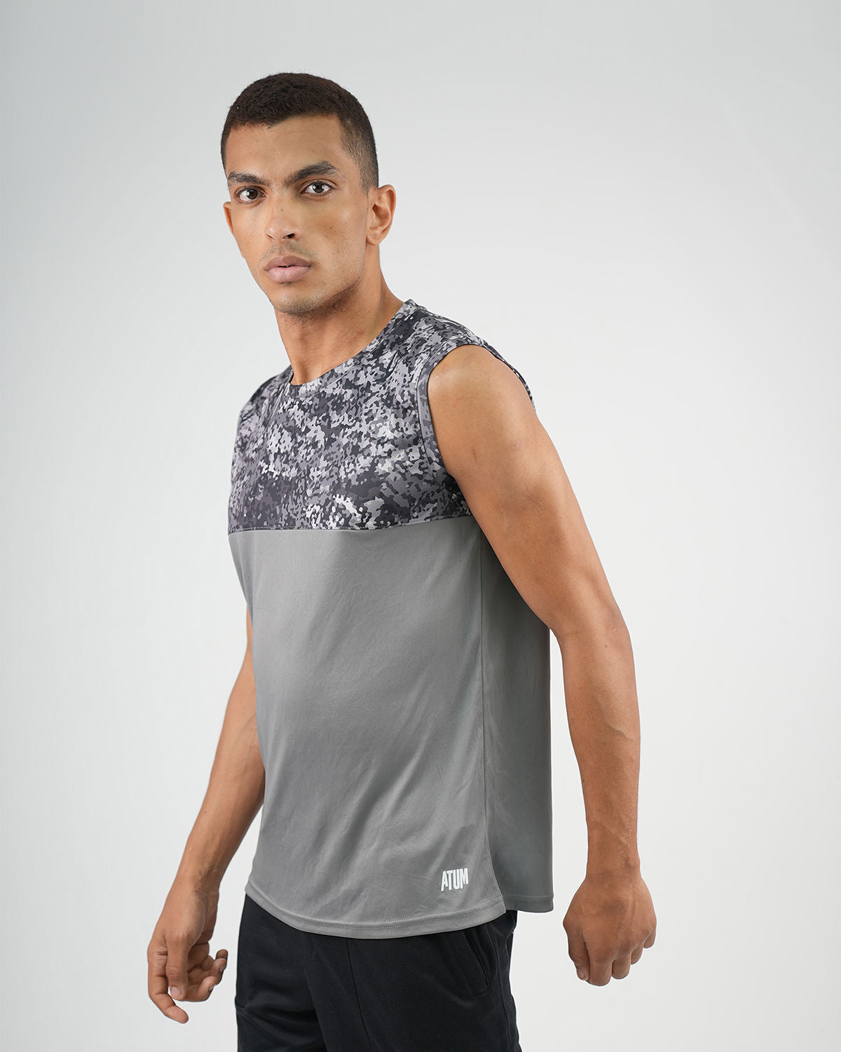 Hi-Dri Cut-Off Gray Tank Top-Atum -51148780
