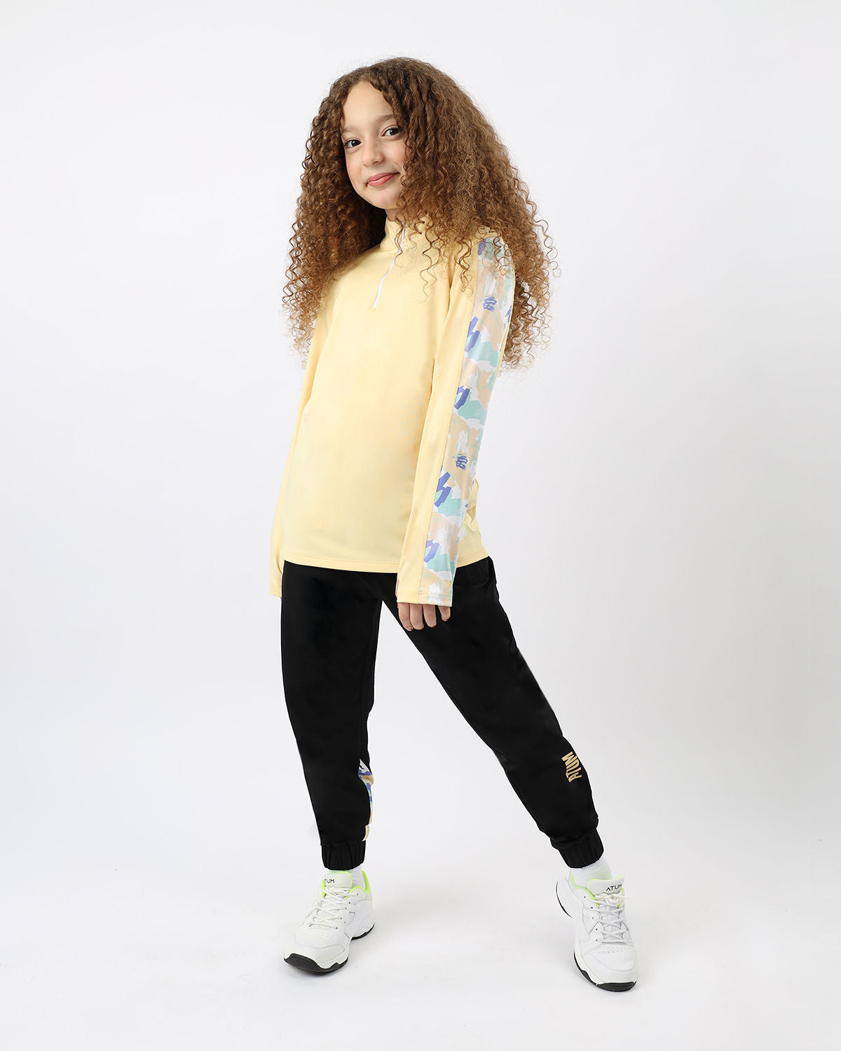 Long Sleeves Girl's Yellow Top-Atum -14519152