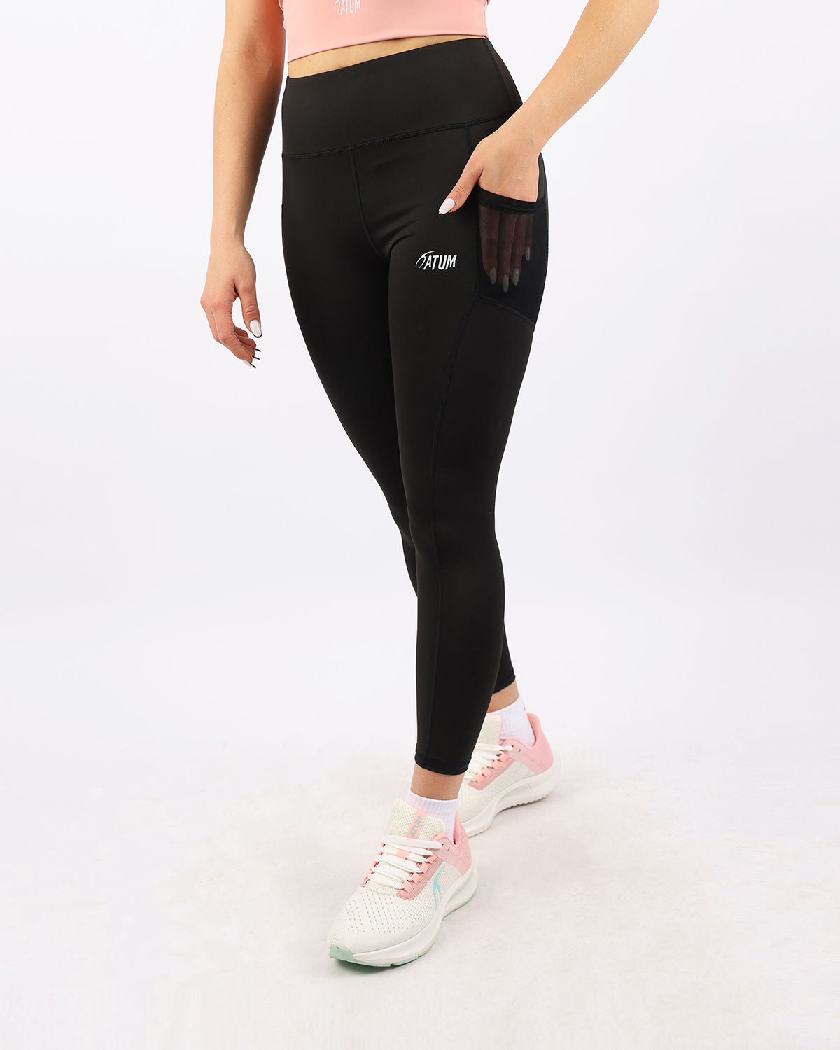 Pocket Flex Capri Black Leggings-Atum -36144615