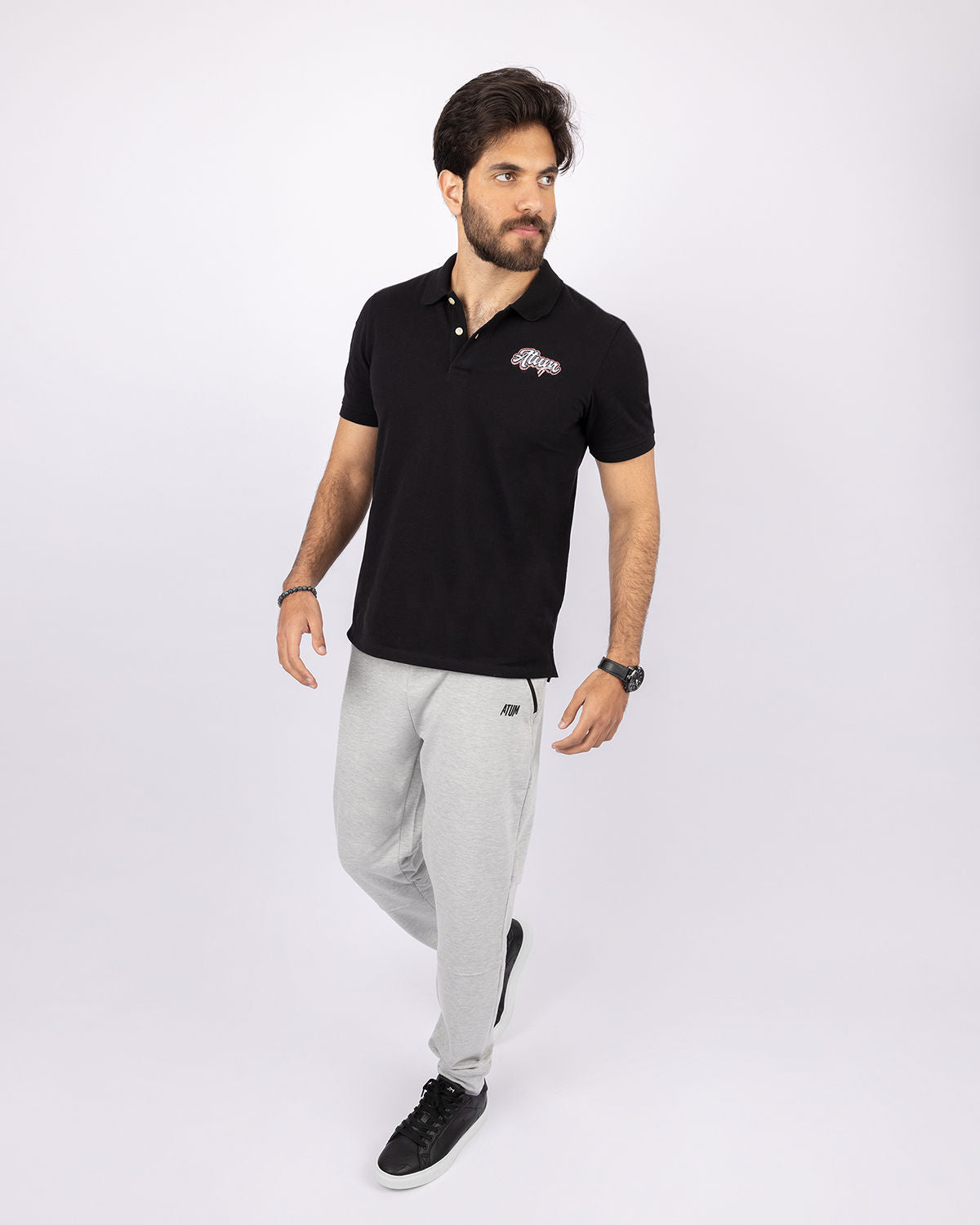 Men's Black Polo Shirt-Atum -4406302