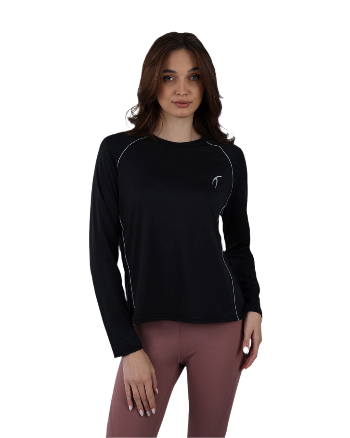 Slim Long Sleeve Black Top-Atum -2002449