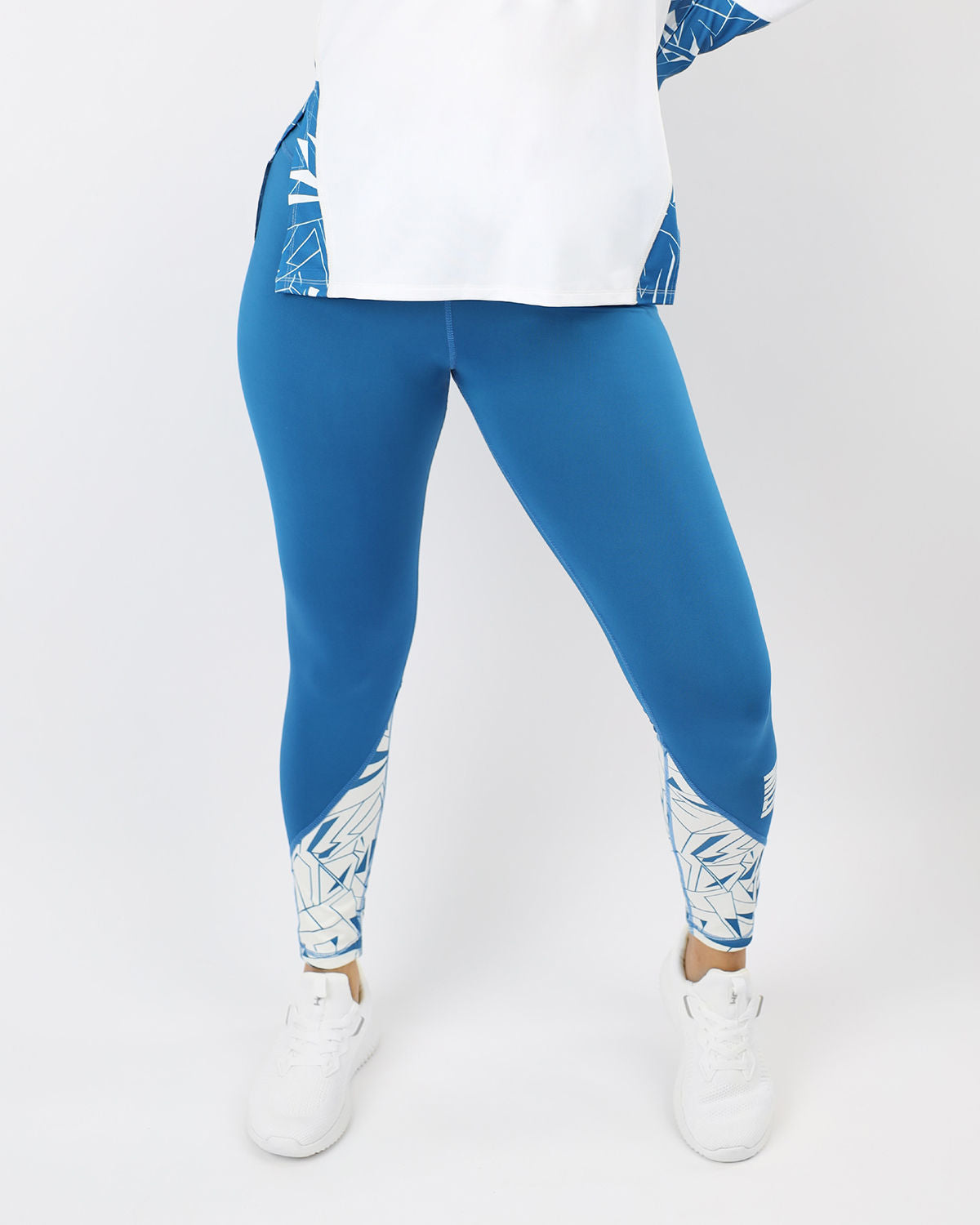 Printed Women's Blue Leggings-Atum -8007987