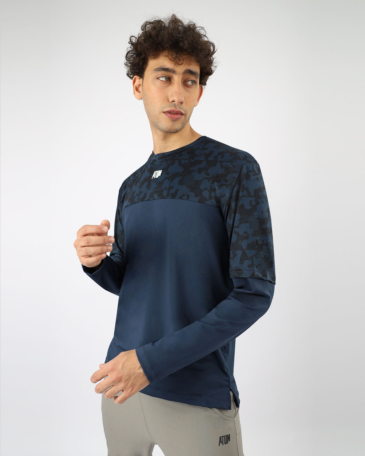 Men's Fitness Navy Top-Atum -93124720