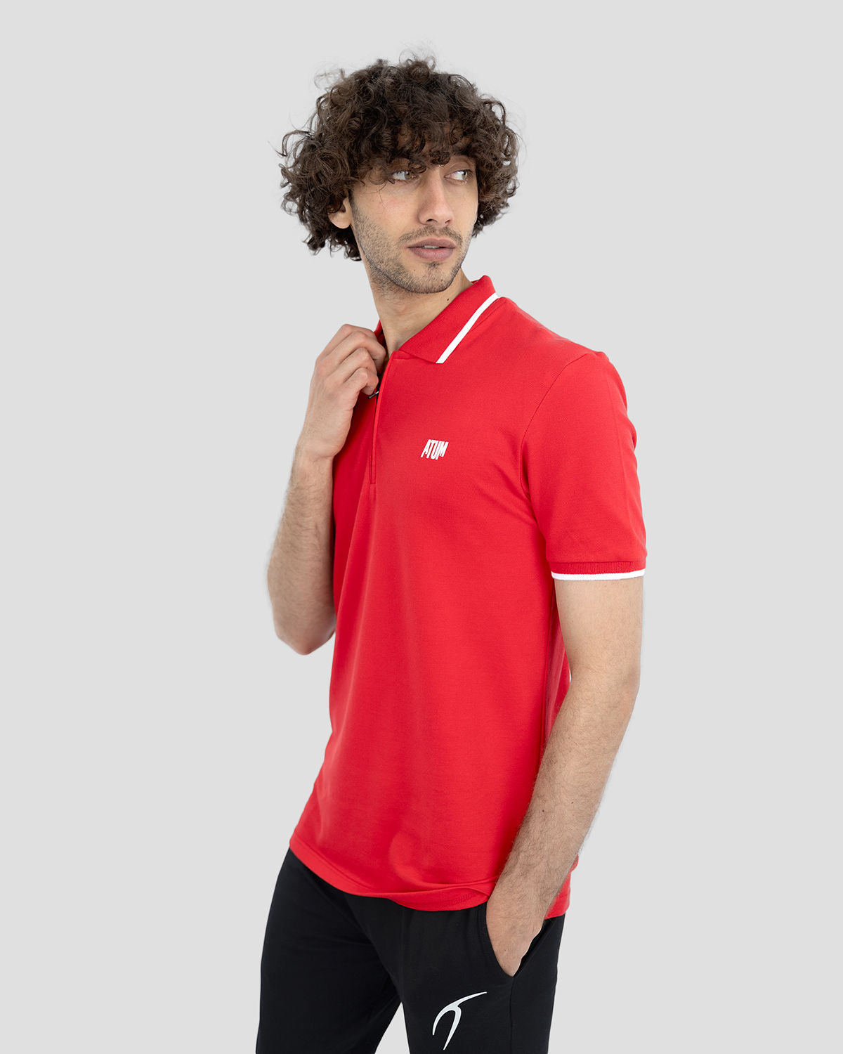 Men's Red Polo Shirt-Atum -6025298
