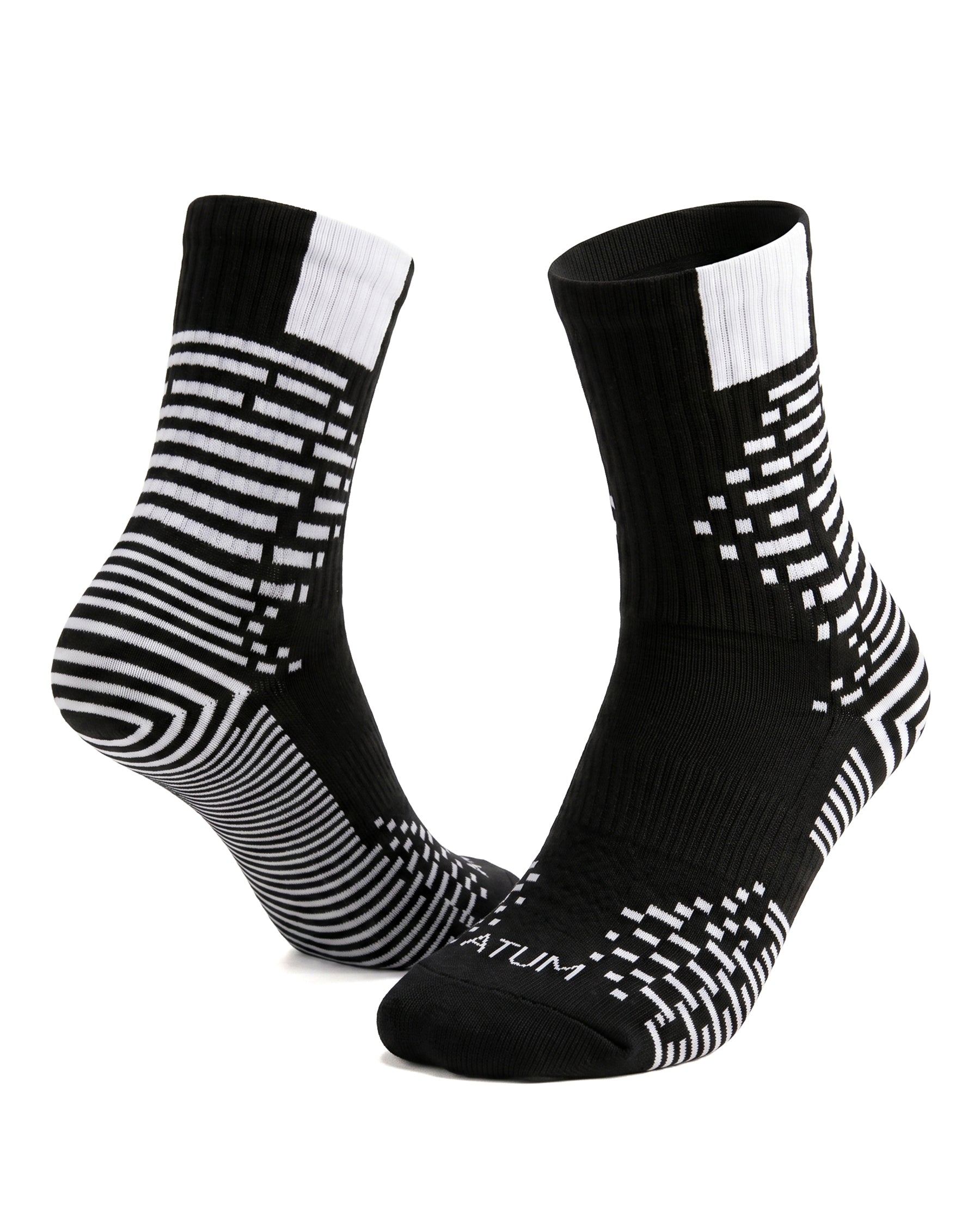 Kids Mid-Crew Black-Tex Training Socks-Atum -97198479