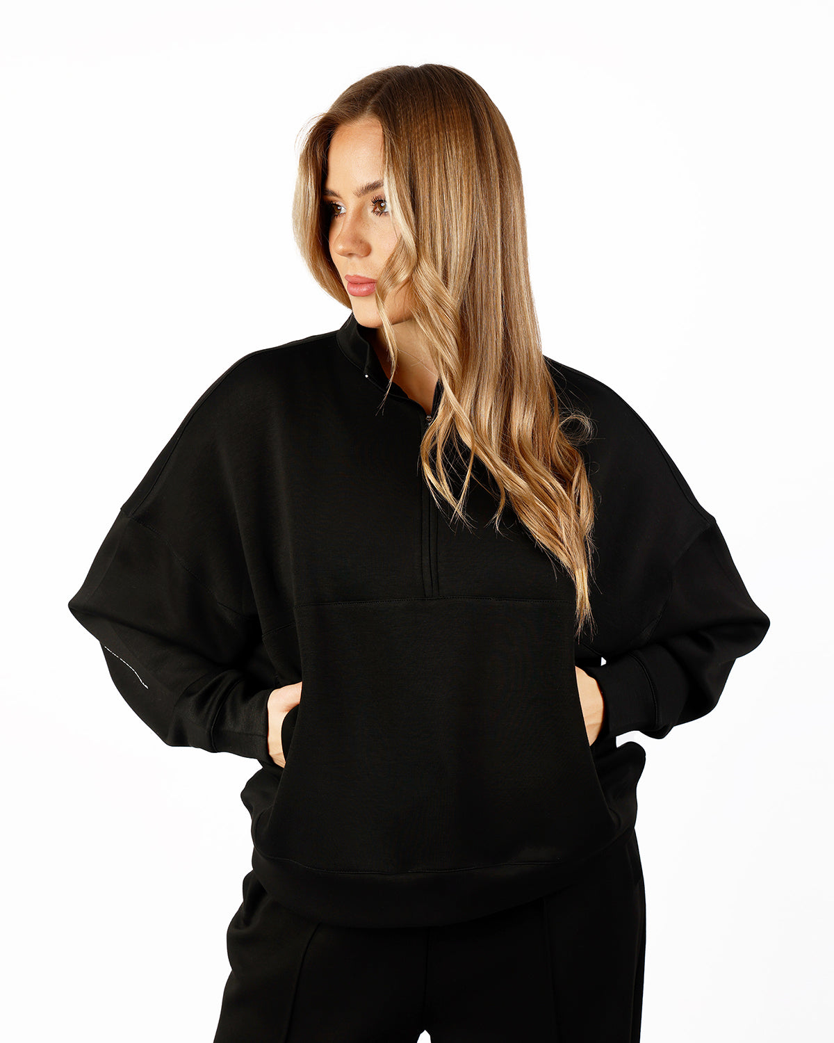 HalfZip Women's Black Tracksuit-Atum -45490015