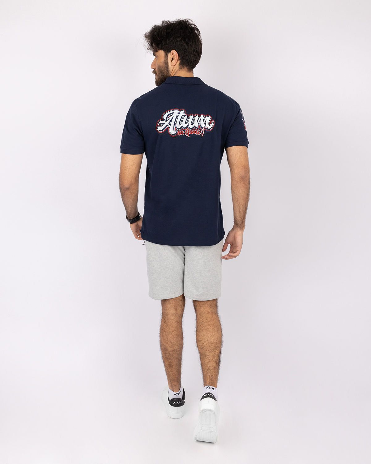 Men's Navy Polo Shirt-Atum -74629208