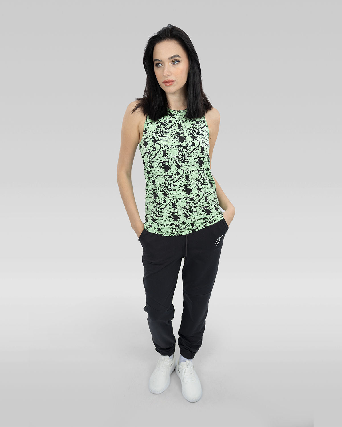 Printed Green Tank Top