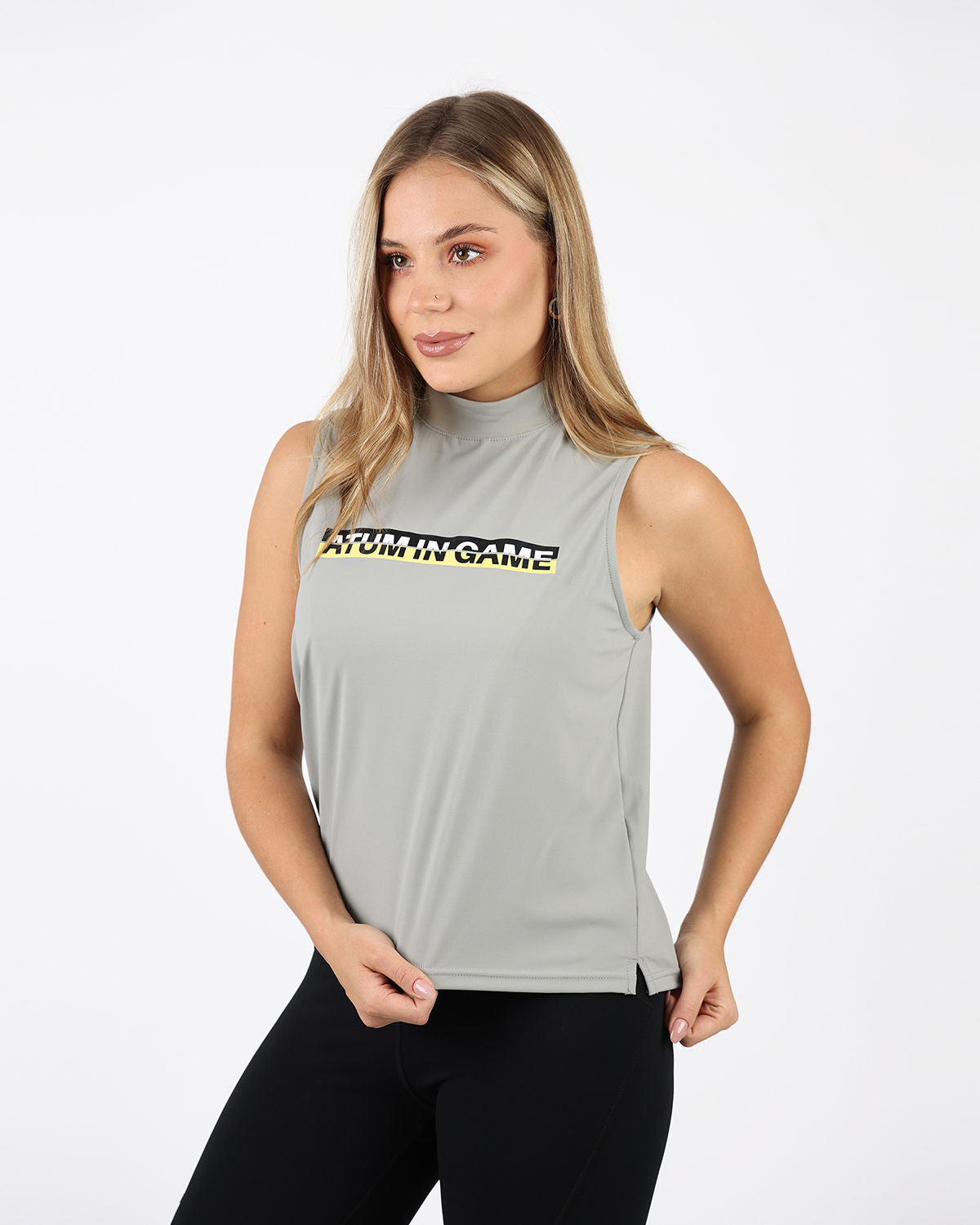 Sleeveless Training Gray Tank Top-Atum -57162215