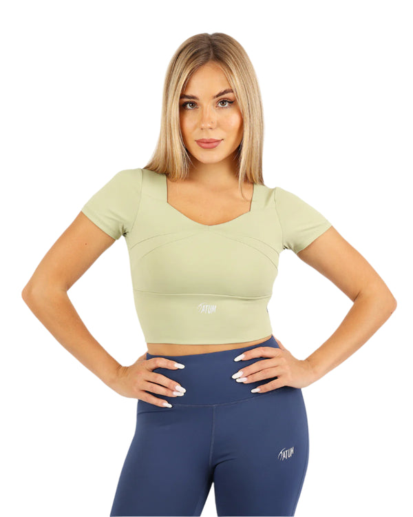 Serenity Sculpt Green Crop Top-Atum -92827409