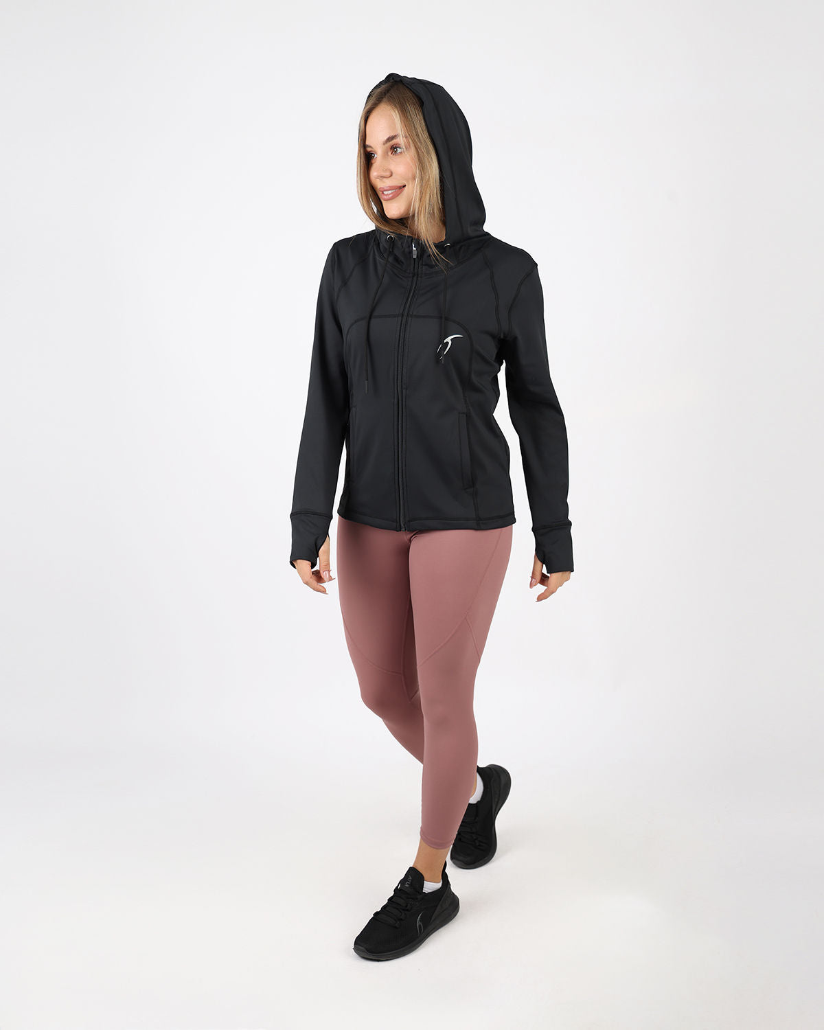 Power-Up Hooded Black Jacket-Atum -45699877