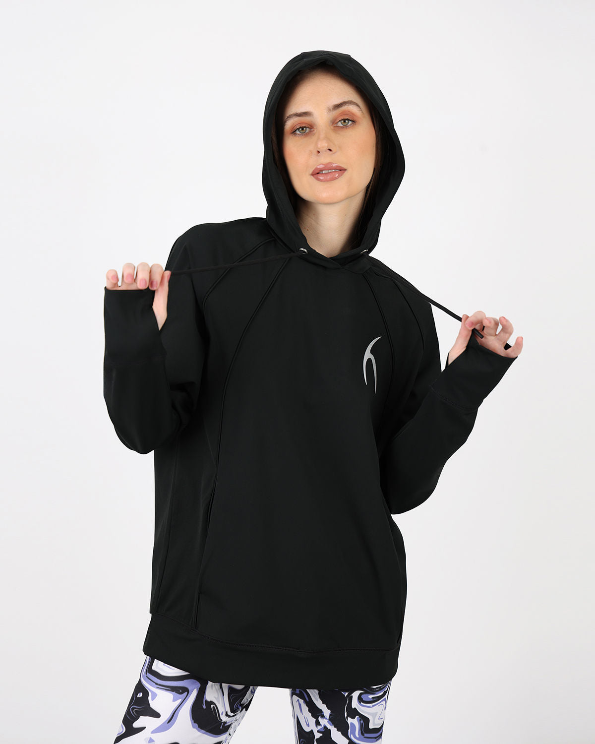 Long-Sleeve Training Black Hoodie-Atum -3262043