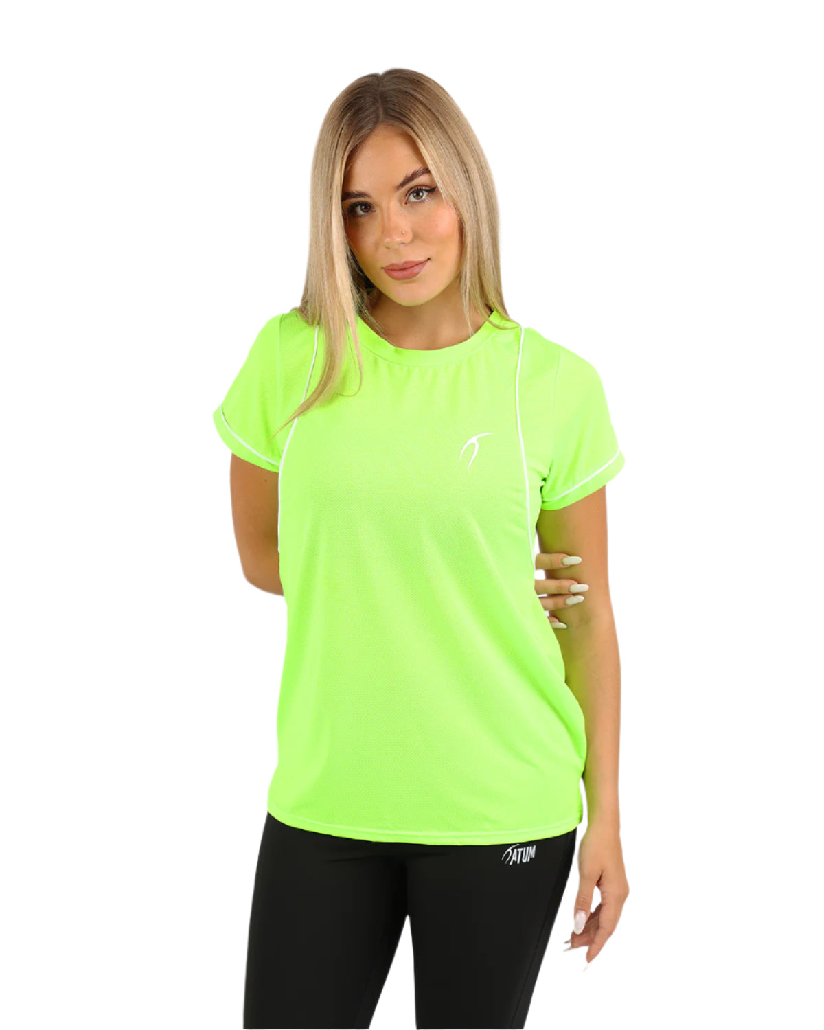 Short-Sleeve Breathable Lime Green Mesh Top-Atum -9597172