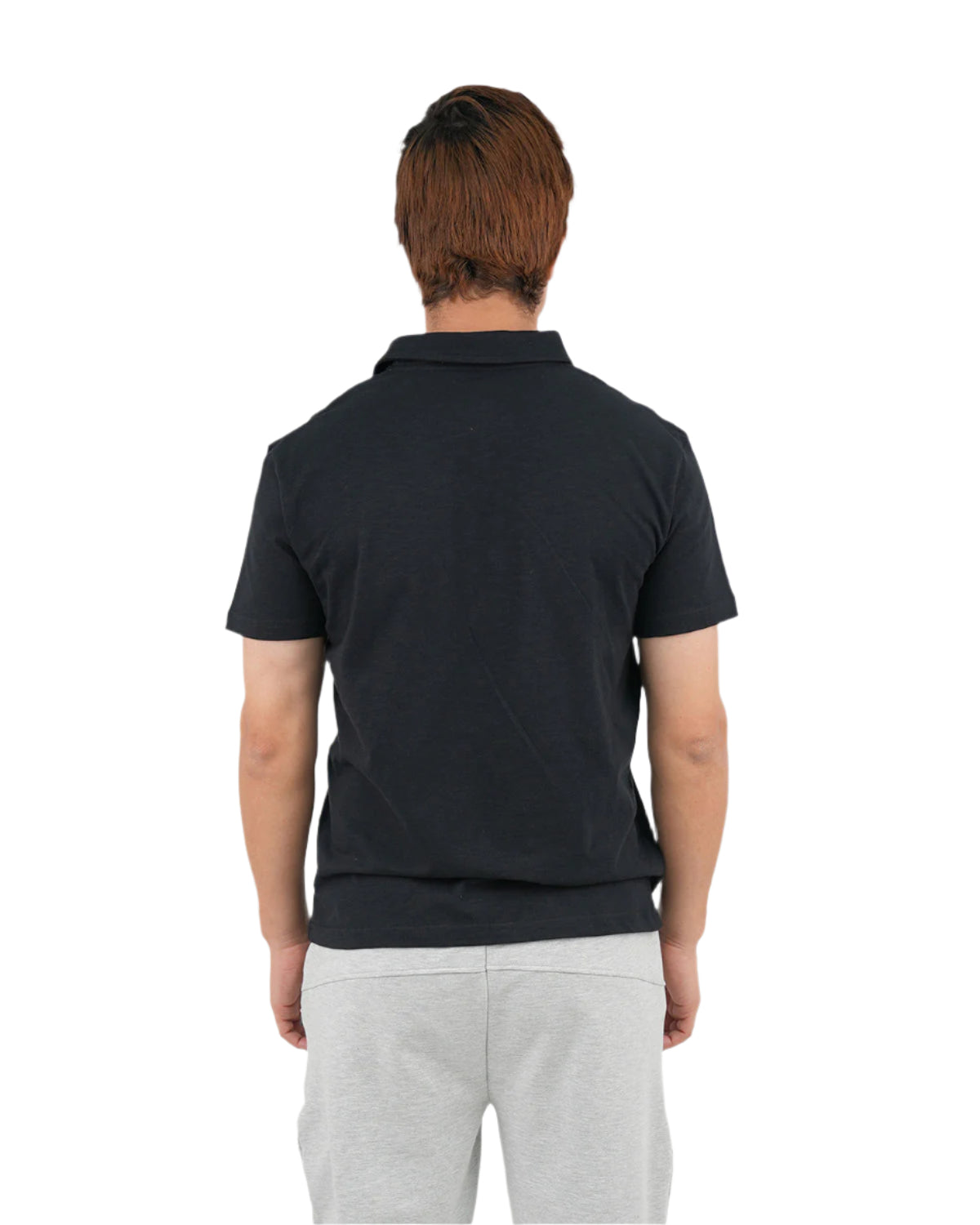 Comfort Slub Black Polo Shirt-Atum -207575