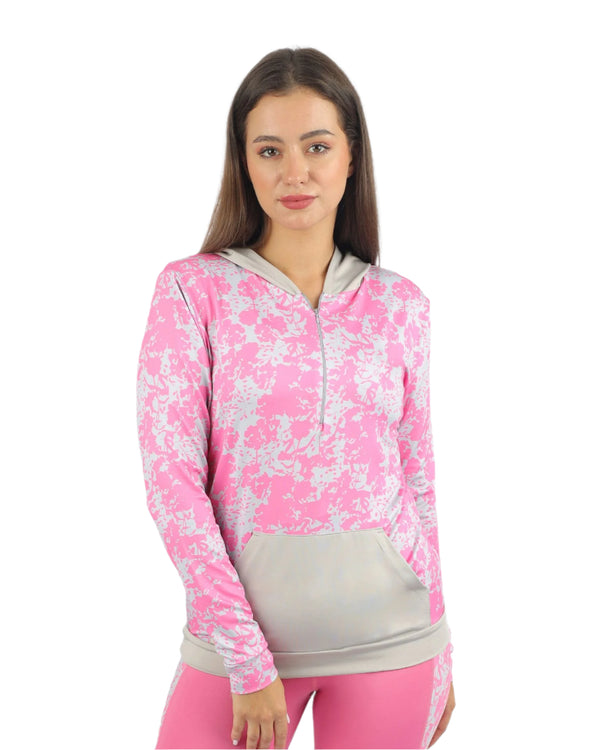 Long Sleeves Women's Pink Hoodie-Atum -6432063
