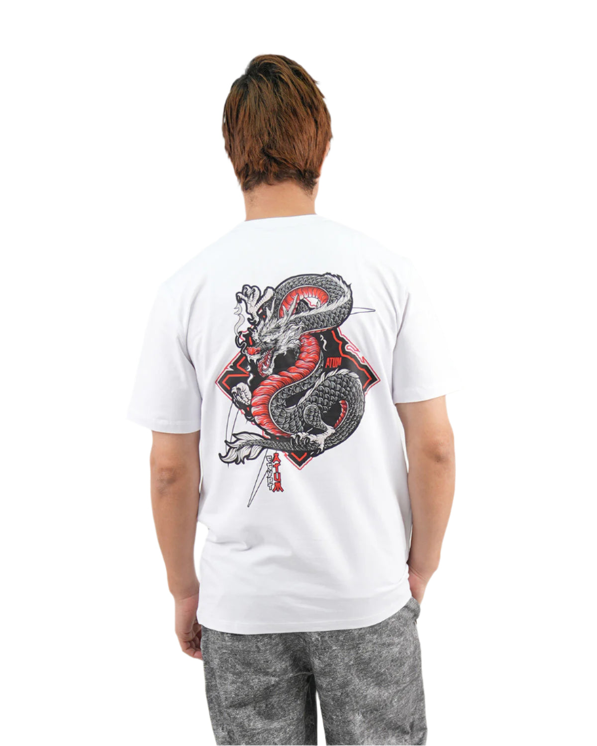 Dragon Strike Graphic White T-Shirt-Atum -42198462