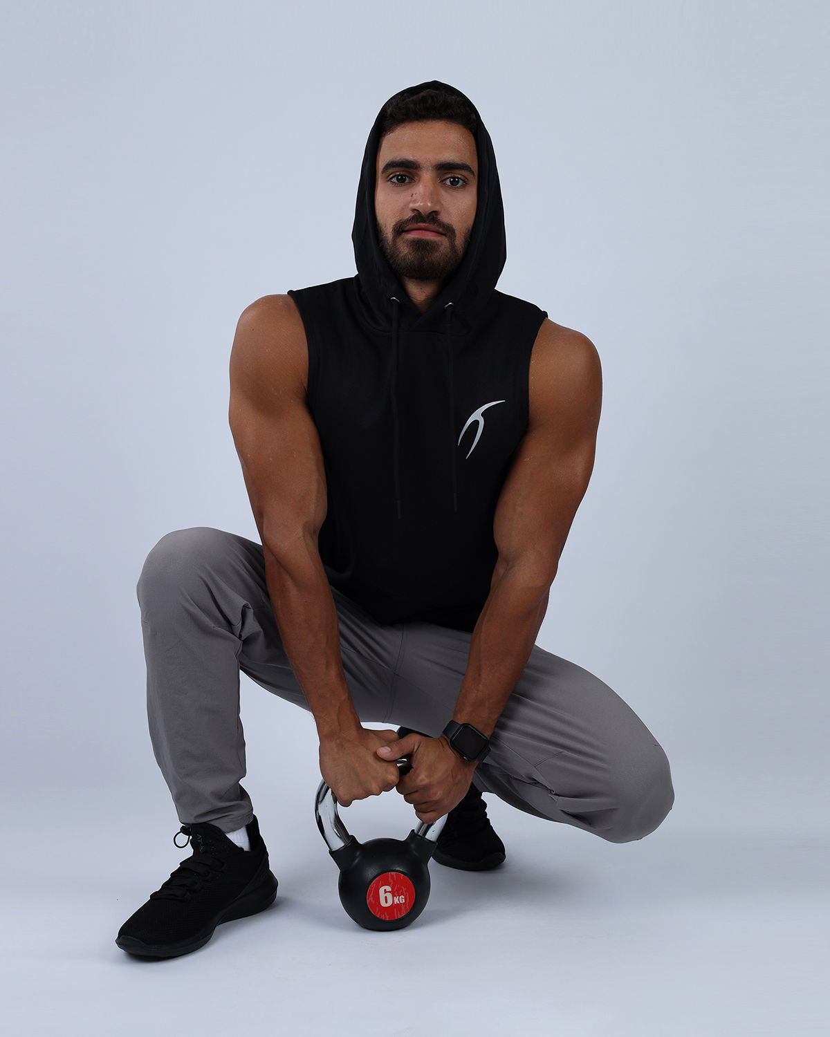 Sleeveless Breathable Black Hoodie-Atum -82850912