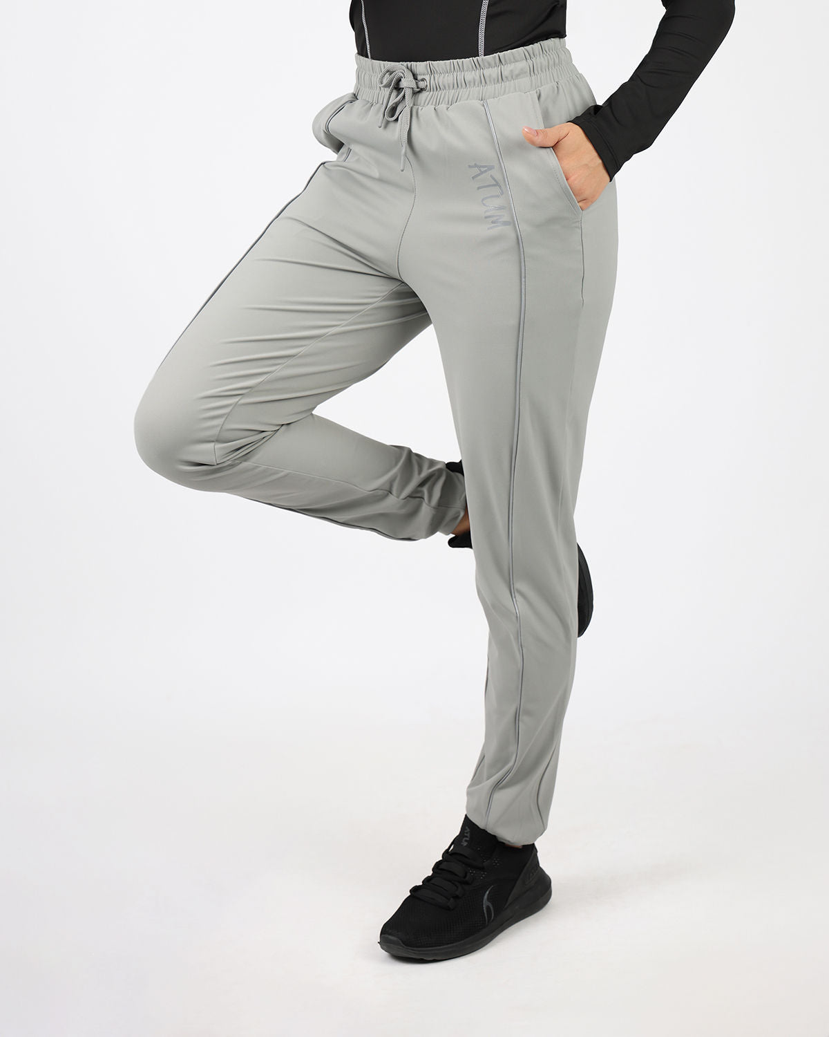 Relaxed Fit Gray Pants-Atum -19419688
