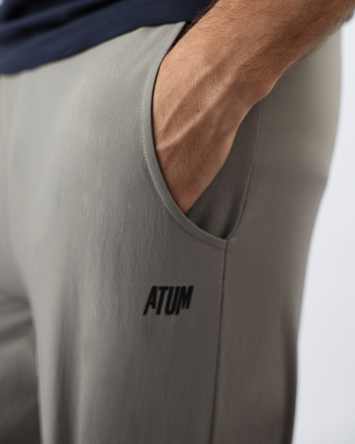 Slim Fit Gray Jogger Pants-Atum -90511181