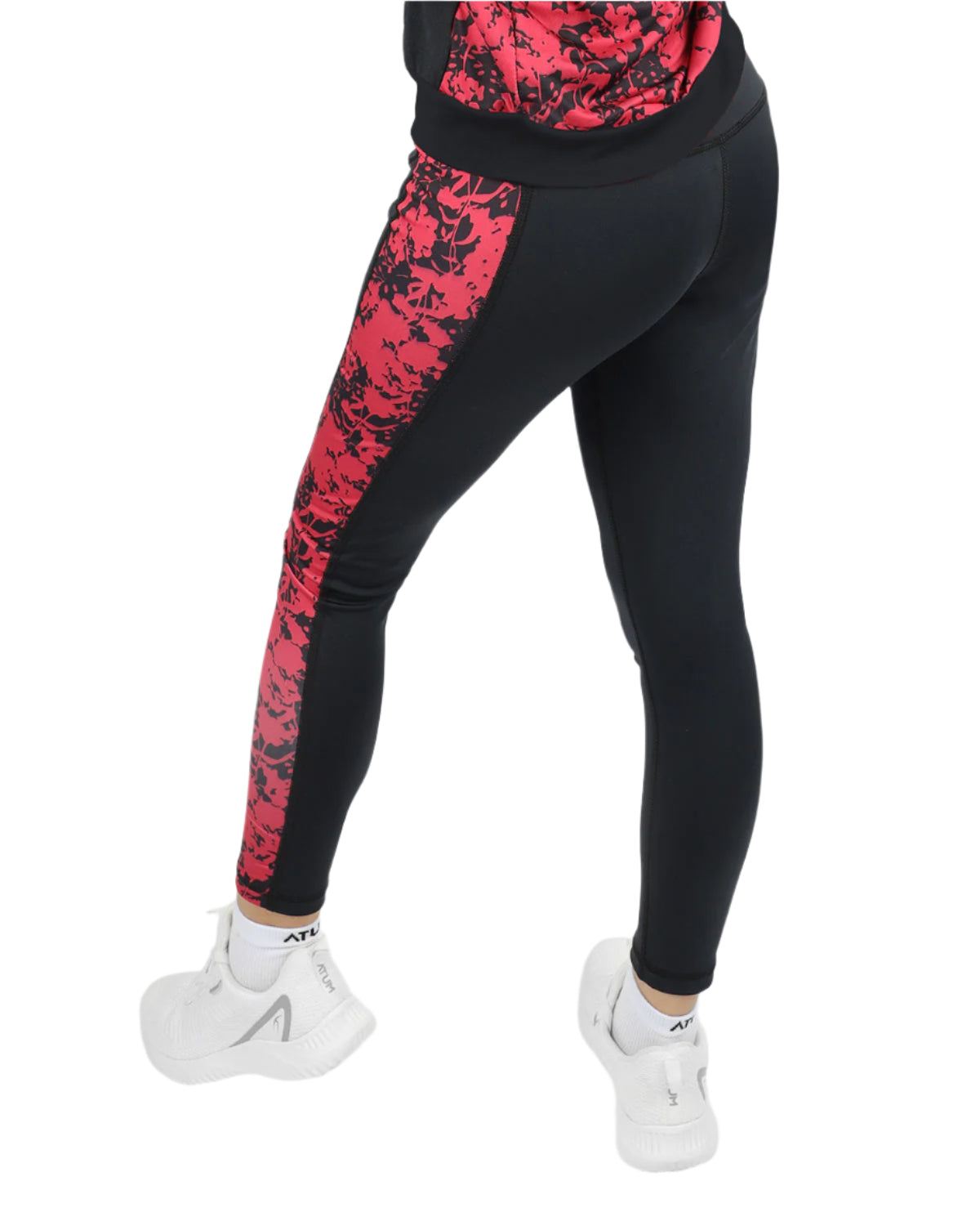 Printed Panel Black Leggings-Atum -44183825
