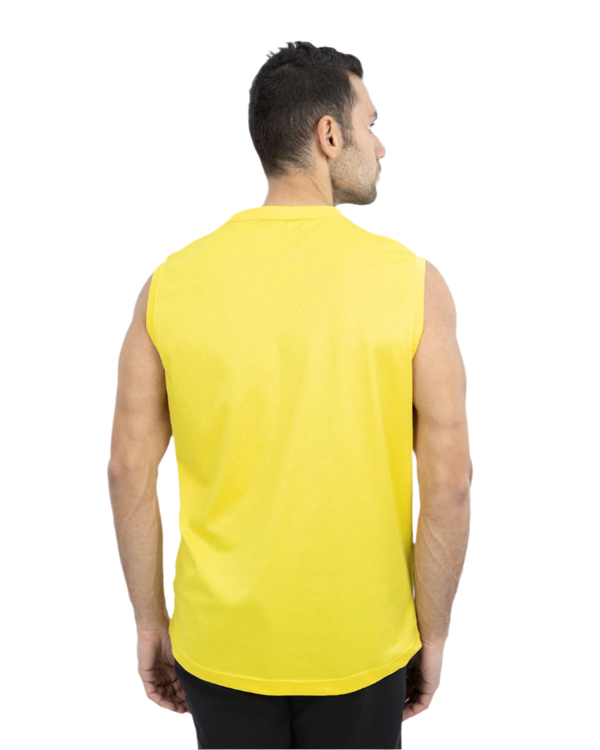 Men's Printed Yellow Tank Top-Atum -57059768